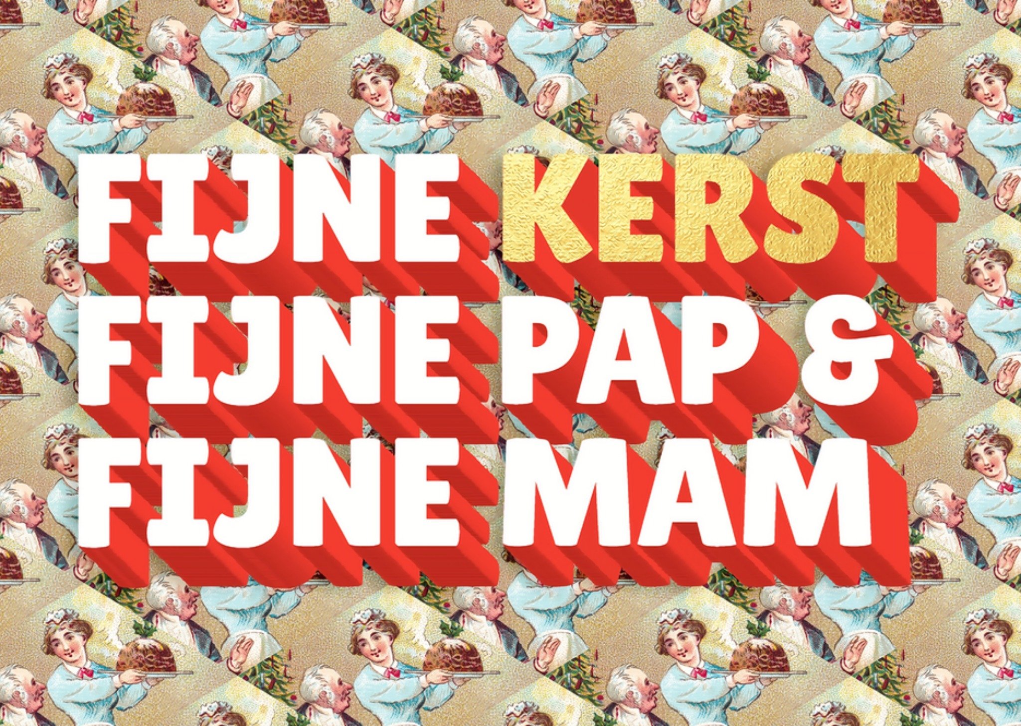 Kerst kaart Diner Fijne kerst Pap en Mam! Love Repeat