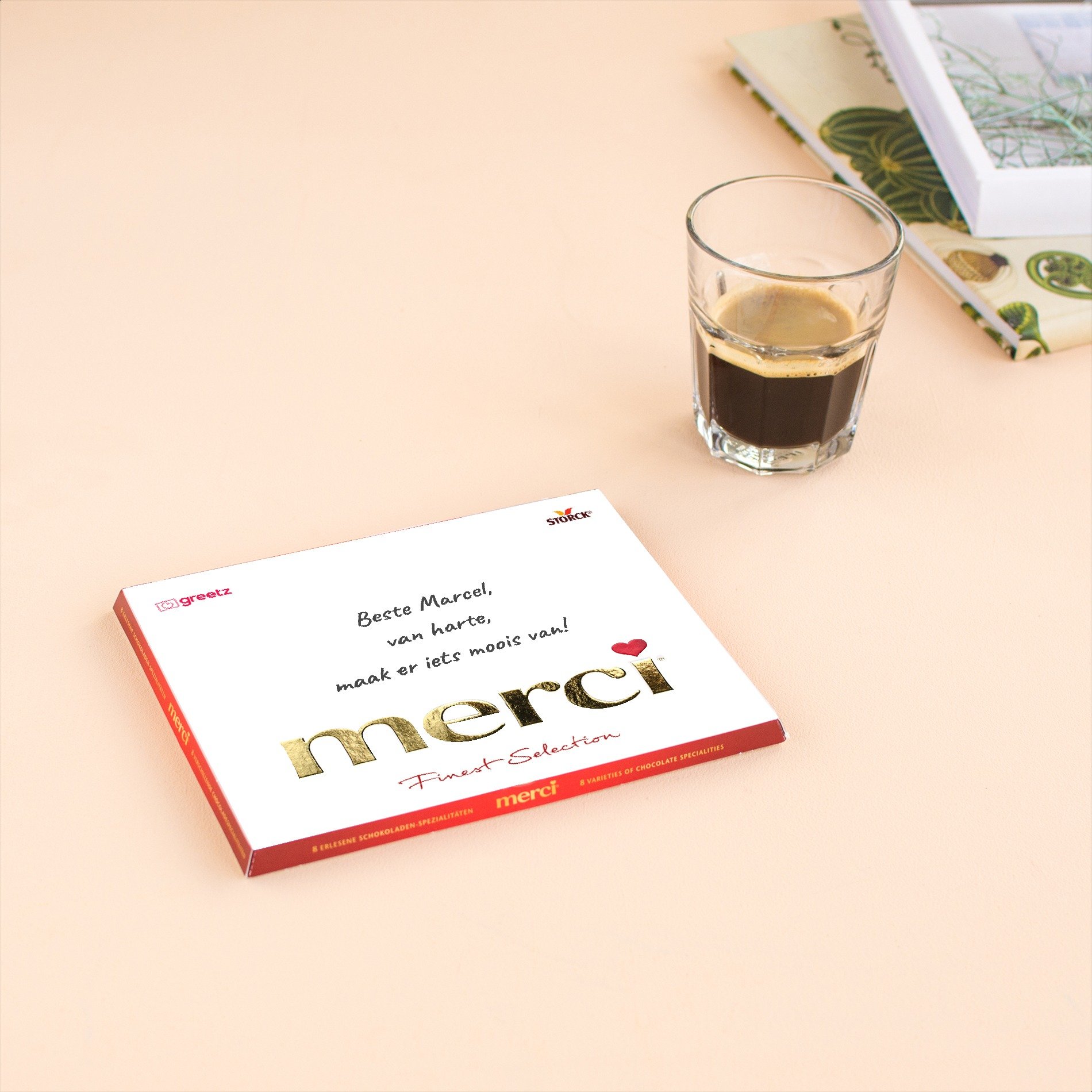 Merci | Van harte met eigen tekst | 250g | Personalised Chocolate