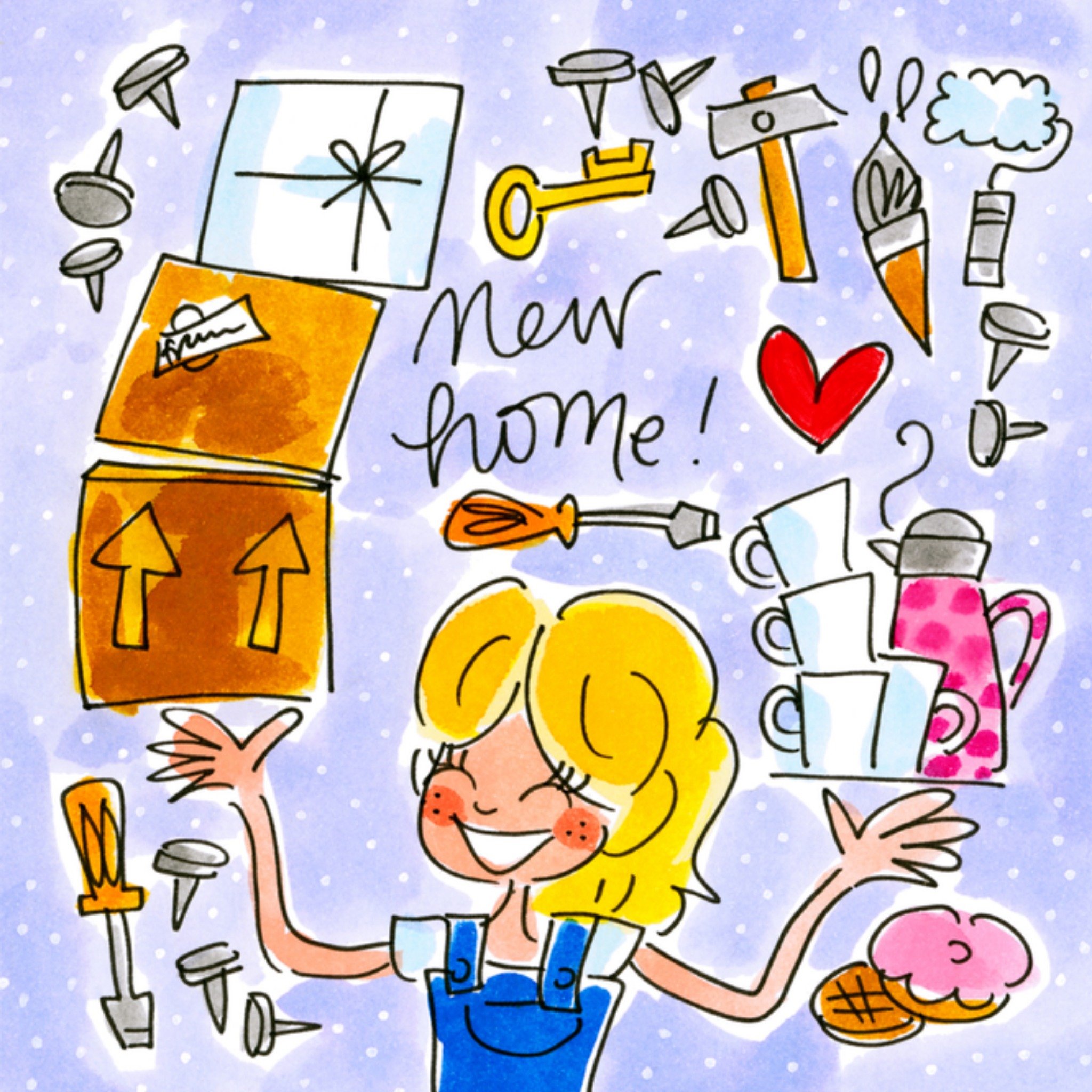 Nieuwe woning kaart Blond Gereedschap Dozen Vierkante Kaart Blond Amsterdam