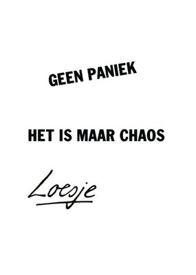 Loesje | Denken aan kaart | Geen paniek