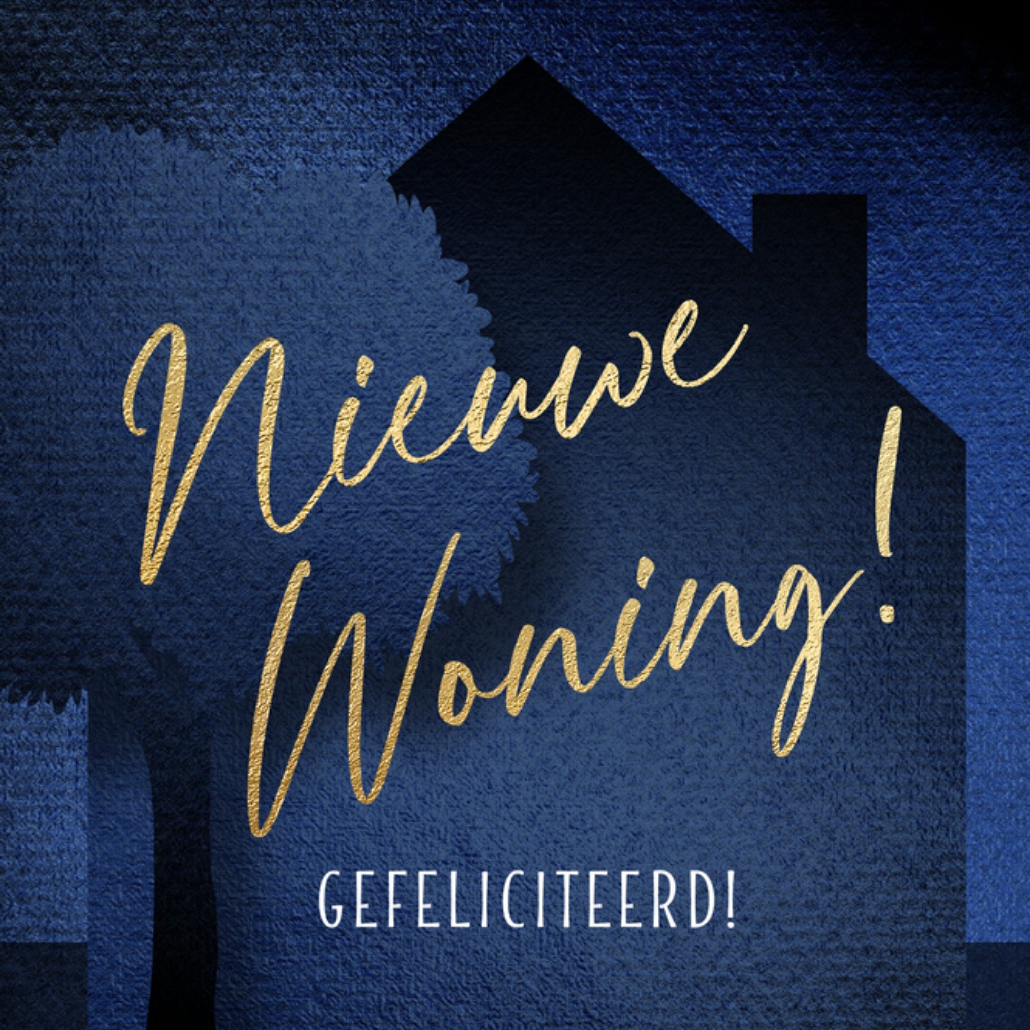 I Nieuwe woning kaart Huis met boom Vierkante Kaart Luckz