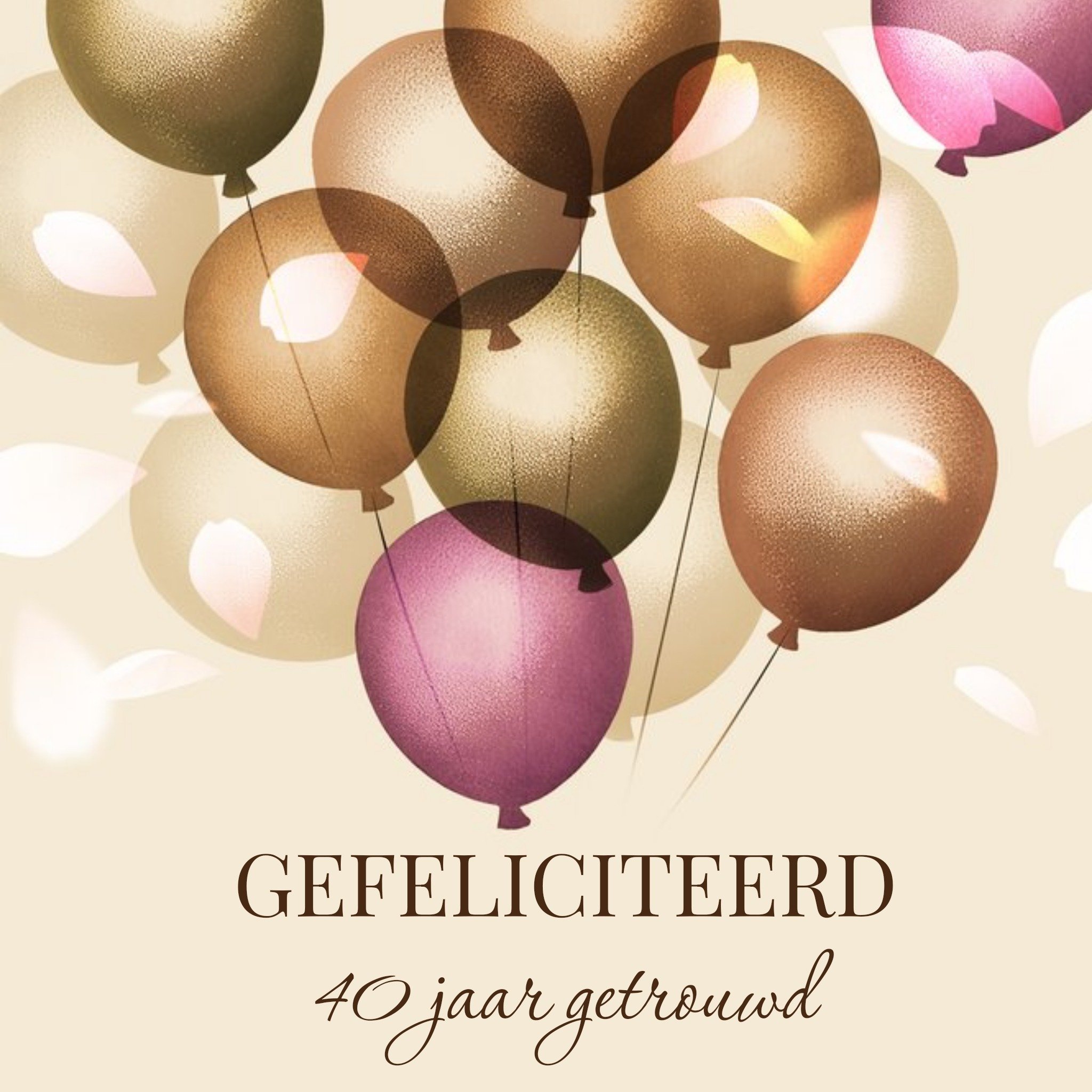 Jubileum kaart 40 jaar getrouwd Vierkante Kaart Luckz