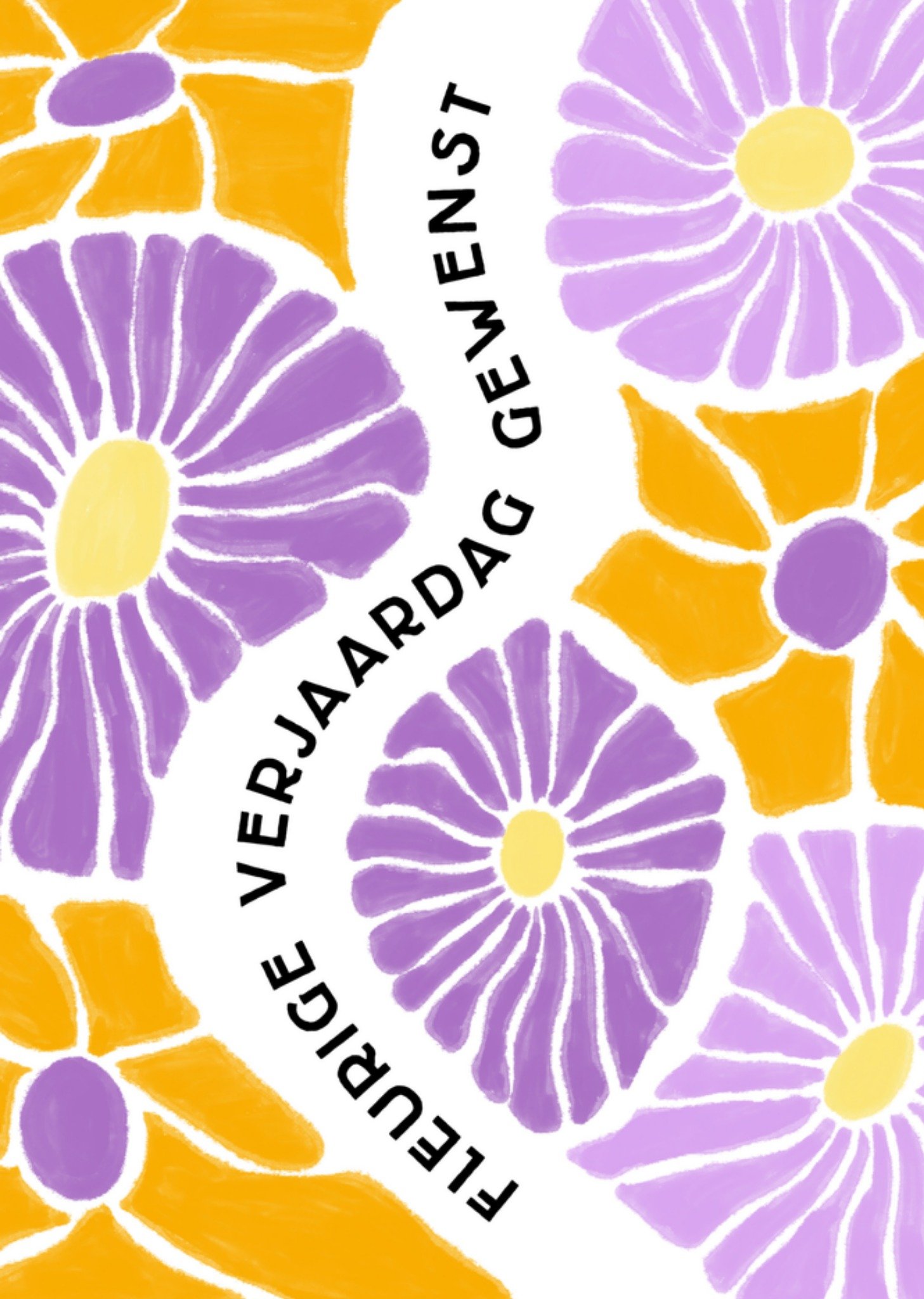 Verjaardagskaart bloemen retro Greetz