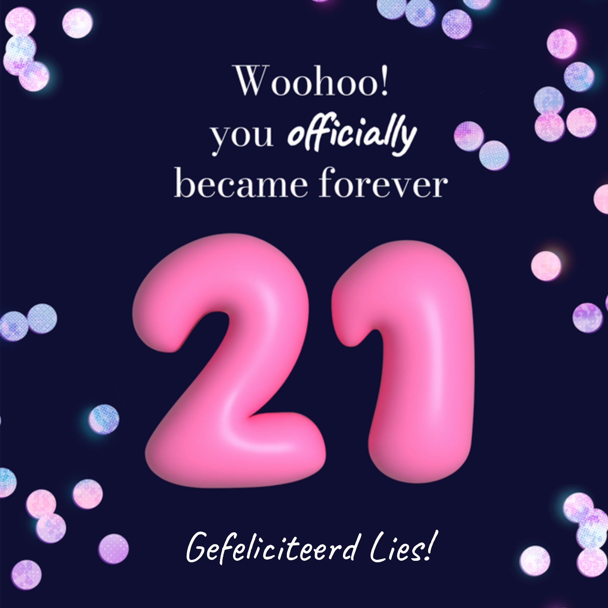 Greetz Verjaardagskaart 3D Forever 21 Vierkant