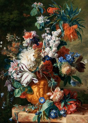 Kunstkaart Jan van Huysum met bloemen