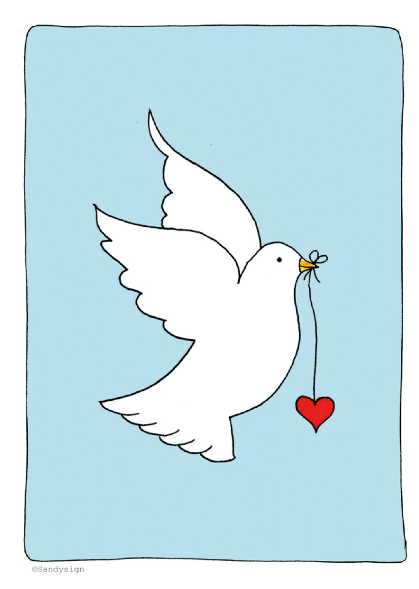 Condoleancekaart duifje Kaart Sandysign