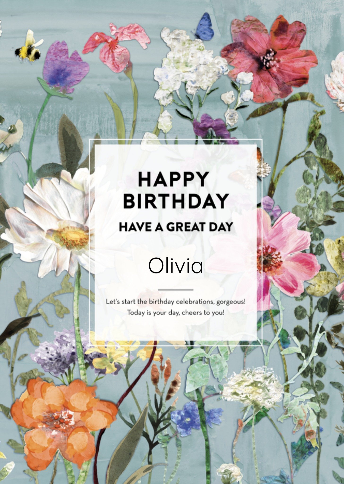 Verjaardagskaart Bloemen Kaart The Gift Label