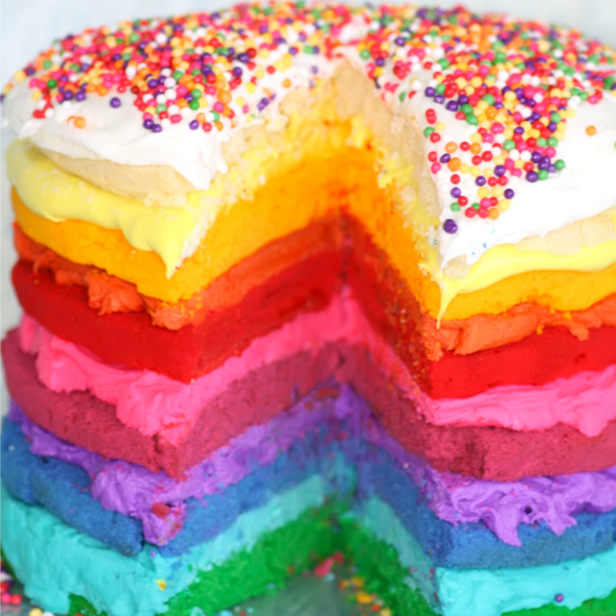 Greetz Verjaardagskaart regenboogtaart Vierkant