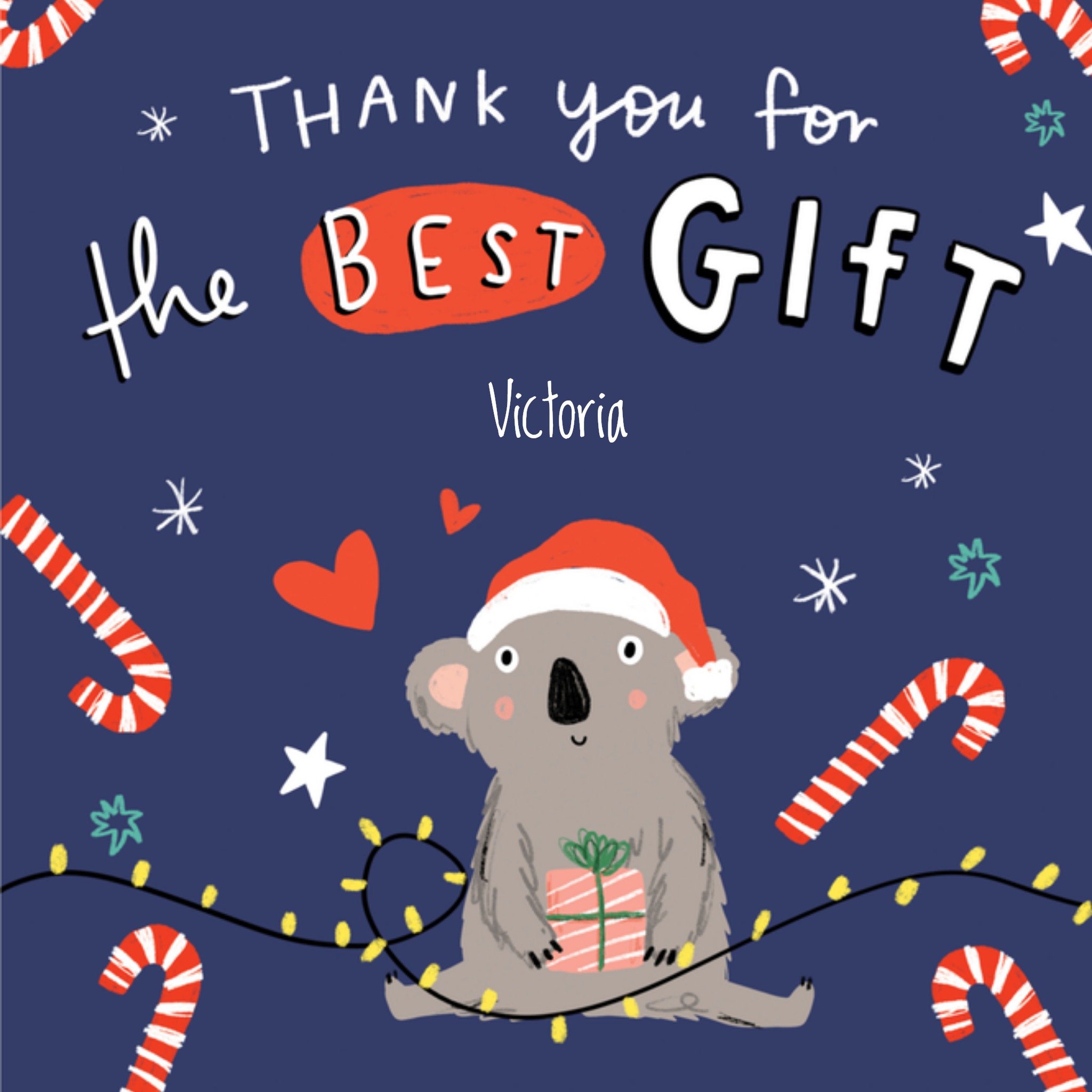 Kerstkaart bedankt met naam Pigment