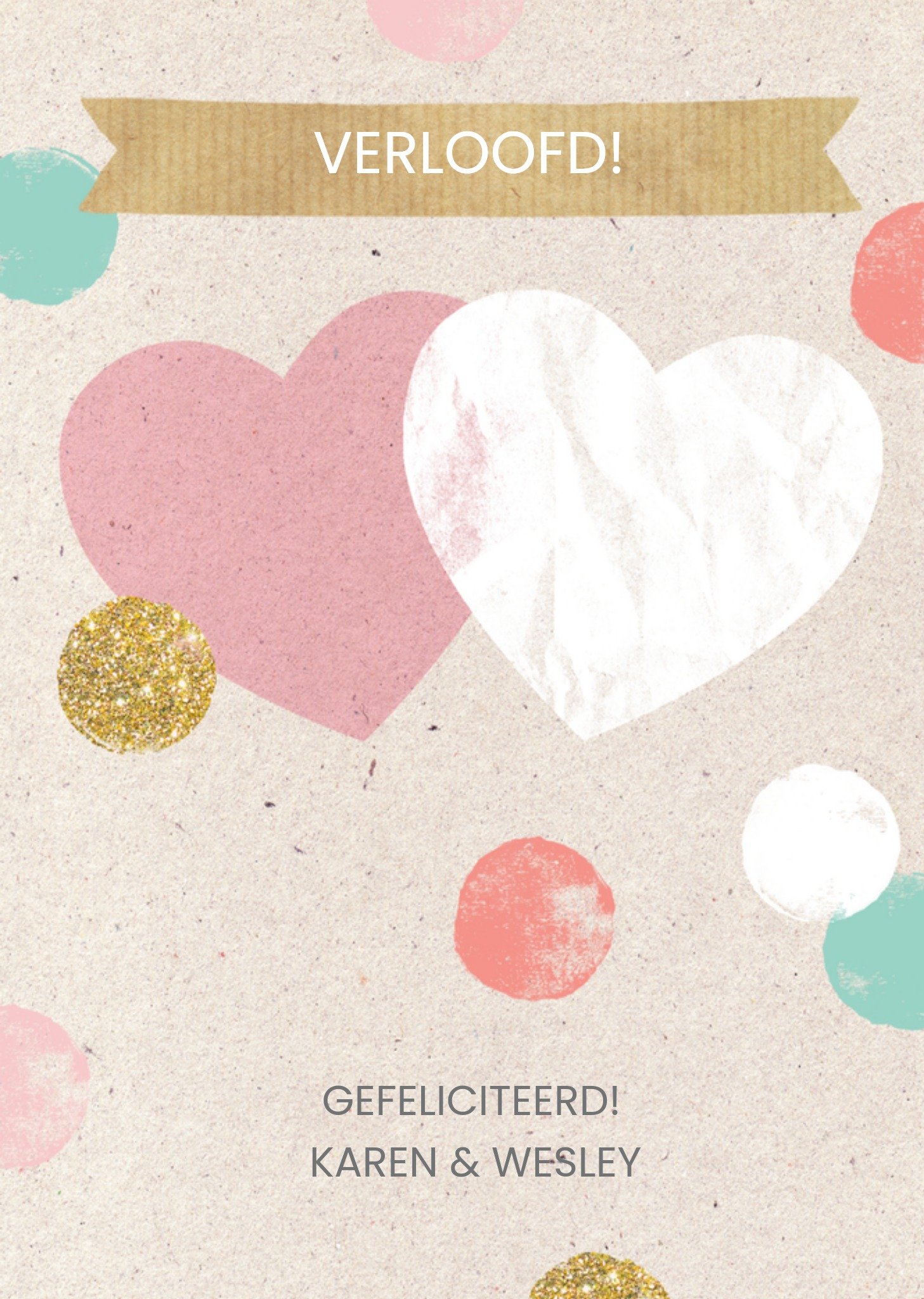 Greetz Huwelijkskaart verloofd met naam Standard Card