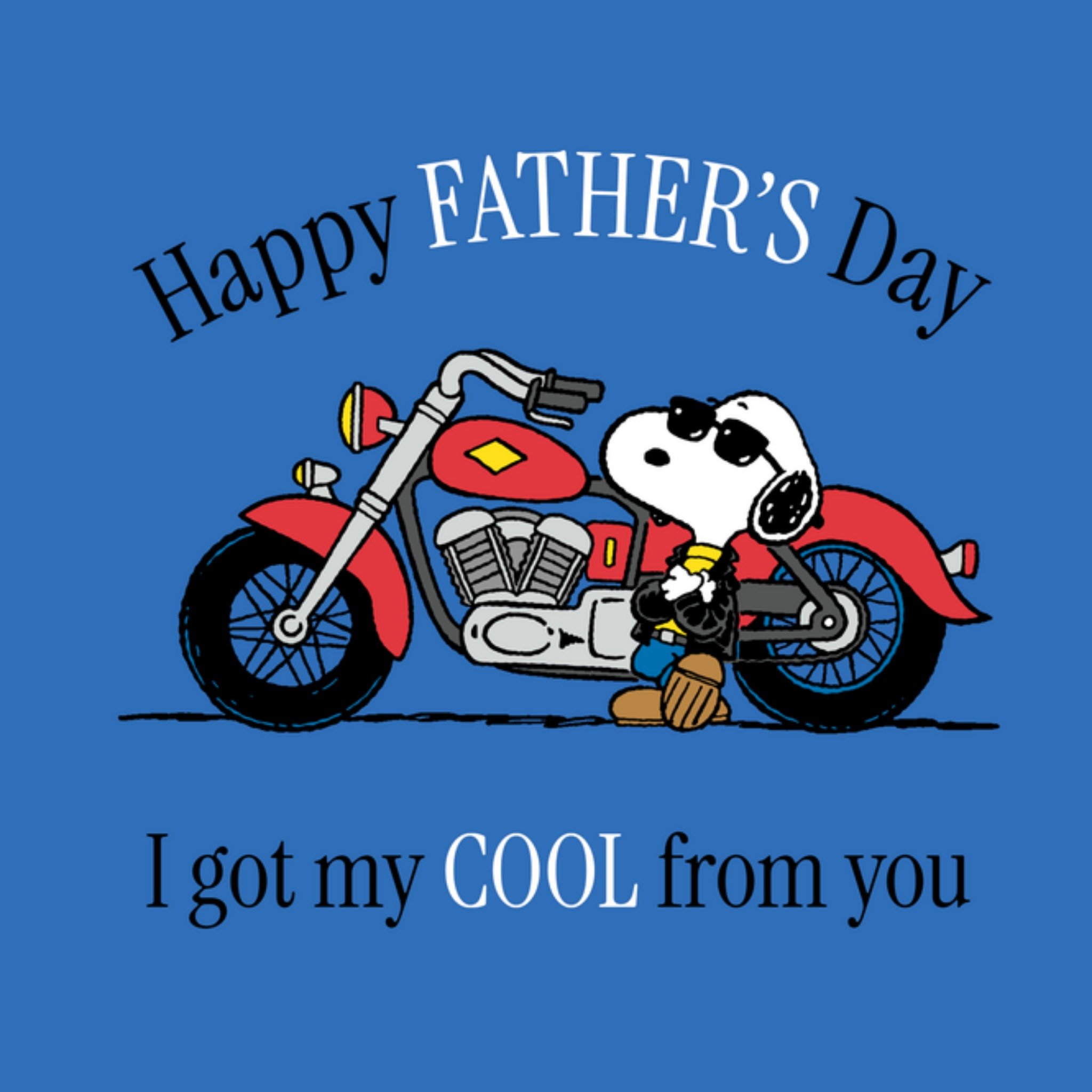 Peanuts Snoopy Vaderdagkaart I got my cool from you Vierkant