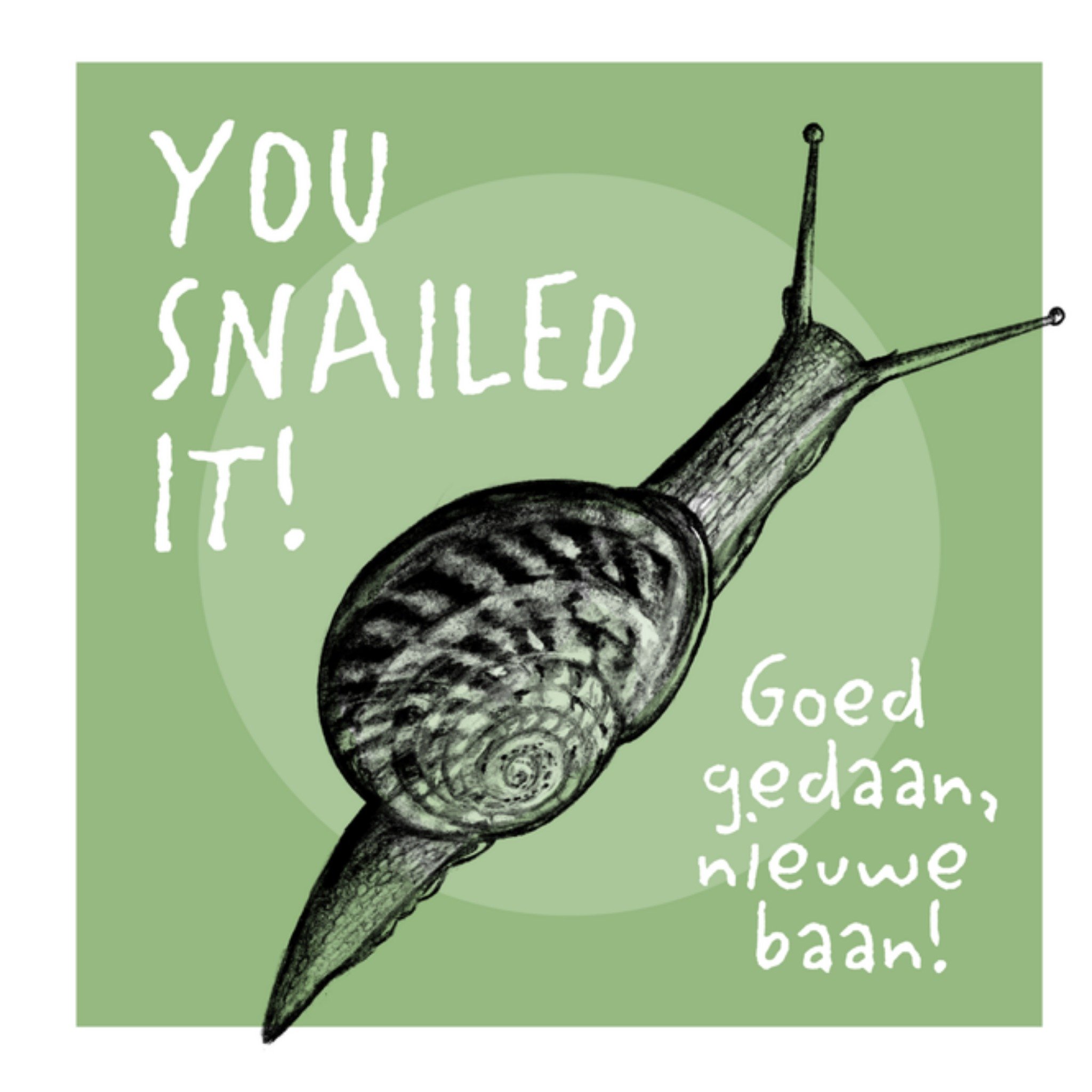 Greetz Nieuwe baan slak you snailed it Vierkant