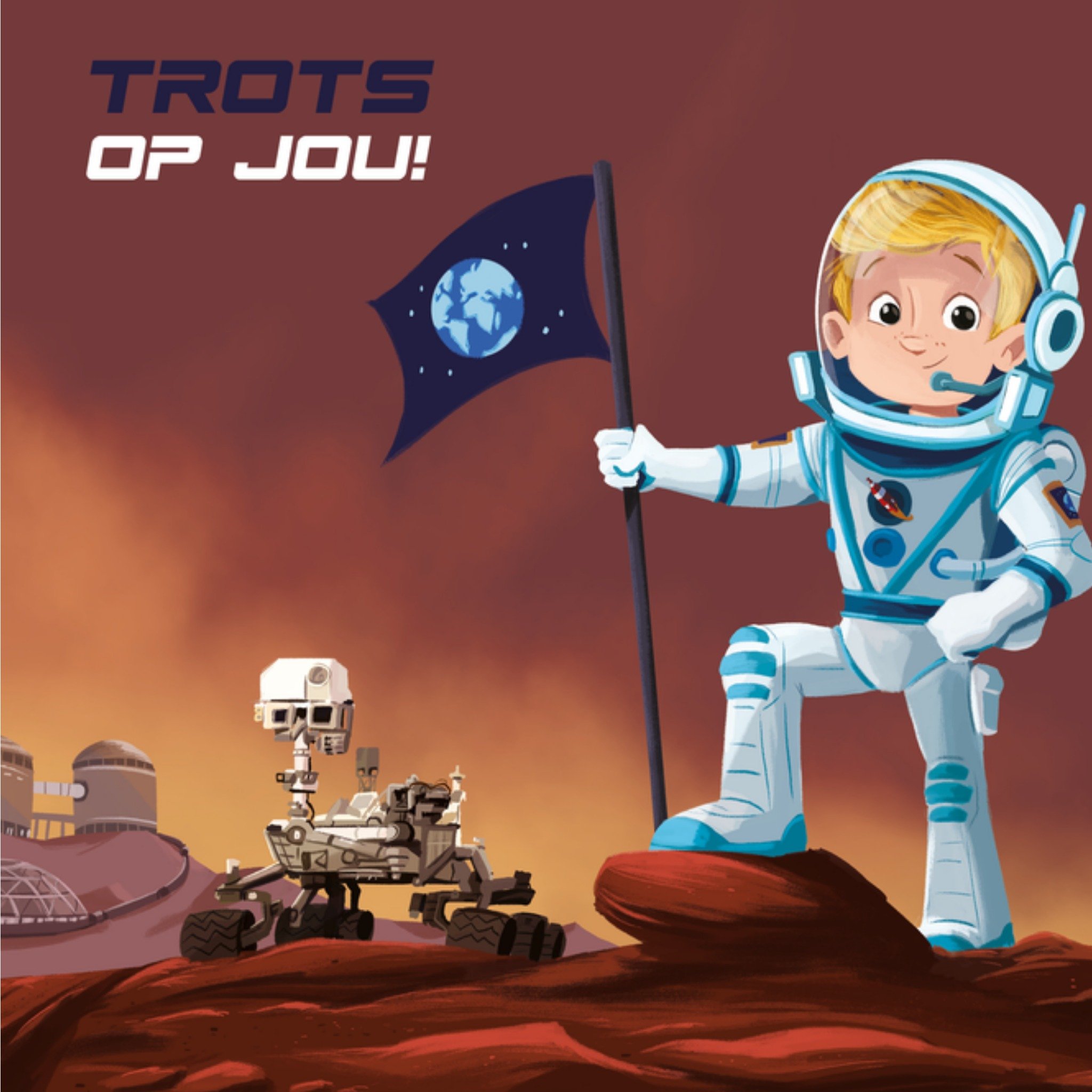 De Kleine Astronauten Complimenten kaart Trots op jou Vierkante Kaart André Kuipers en de Kleine Astronauten