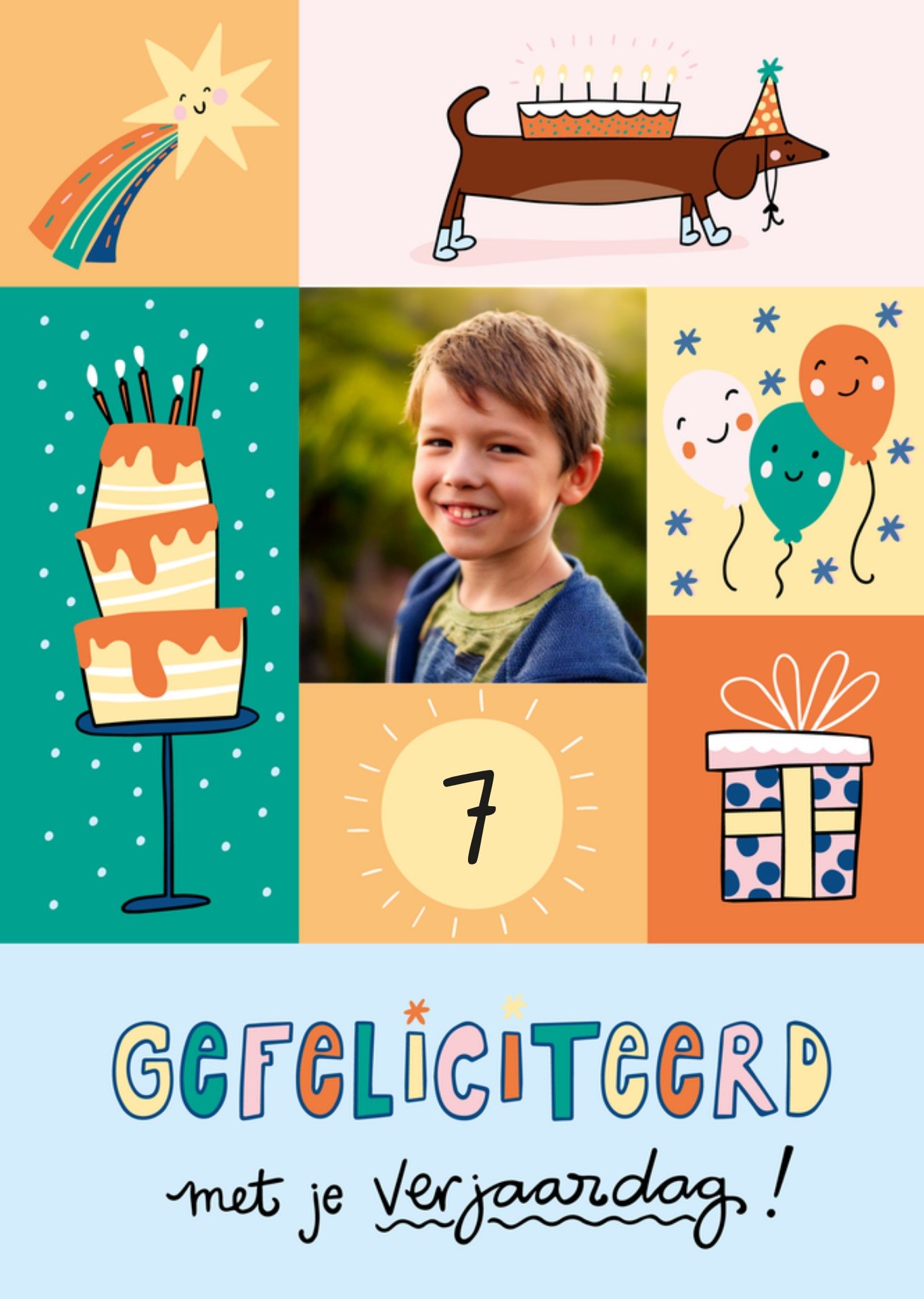 Verjaardagskaart 7 Gefeliciteerd met je verjaardag! Kaart Funny Side Up