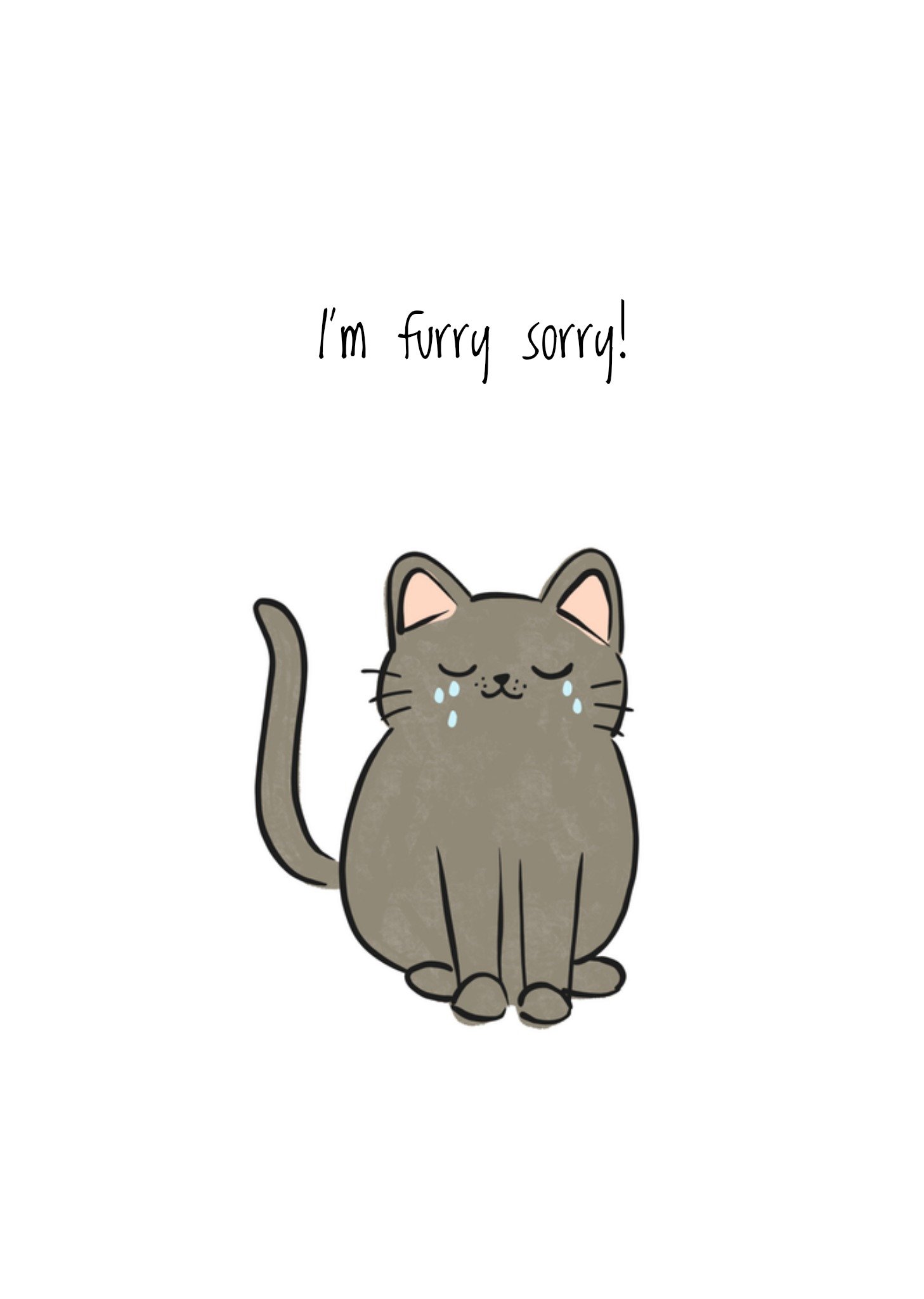 Greetz Sorry kaart kat furry sorry Standard Card