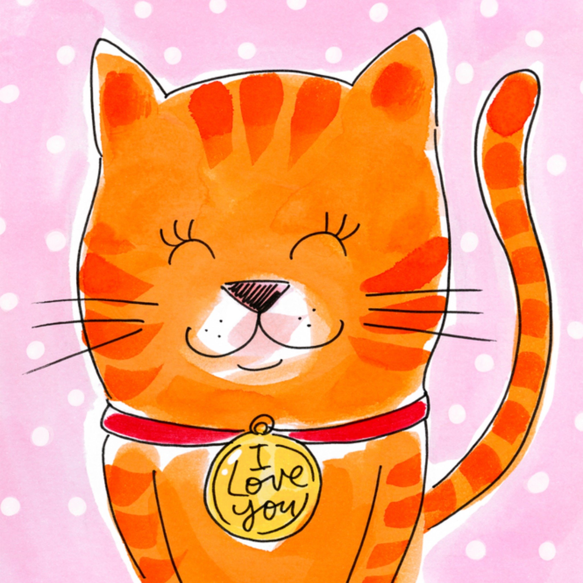 Valentijnskaart kattenmoeder Vierkante Kaart Blond Amsterdam