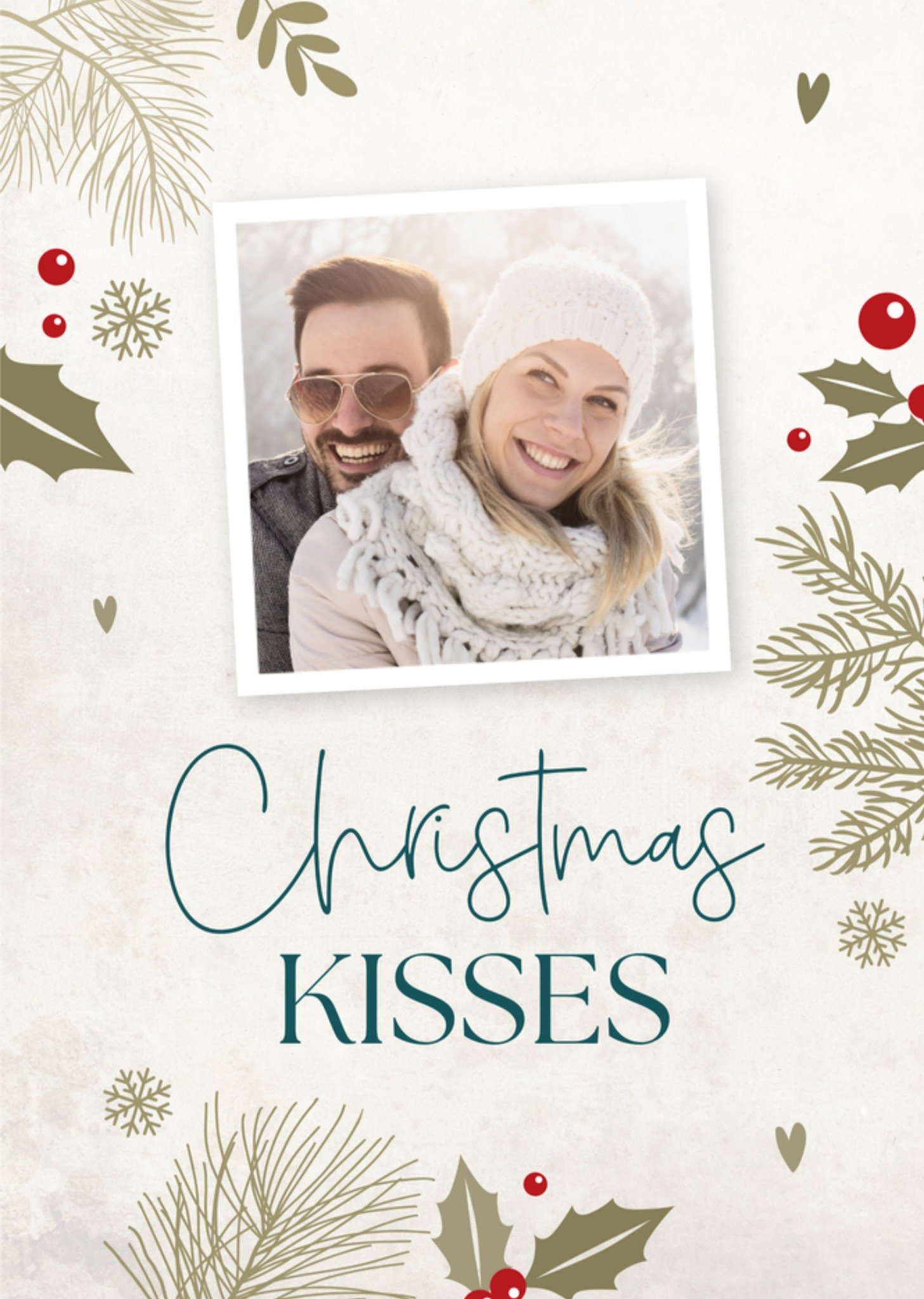 Kerstkaart Christmas kisses Met foto Papercute