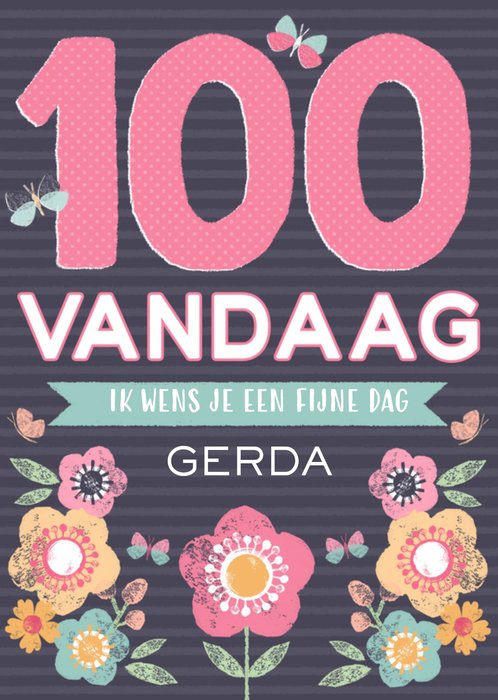 Greetz | Verjaardagskaart | 100 jaar met naam