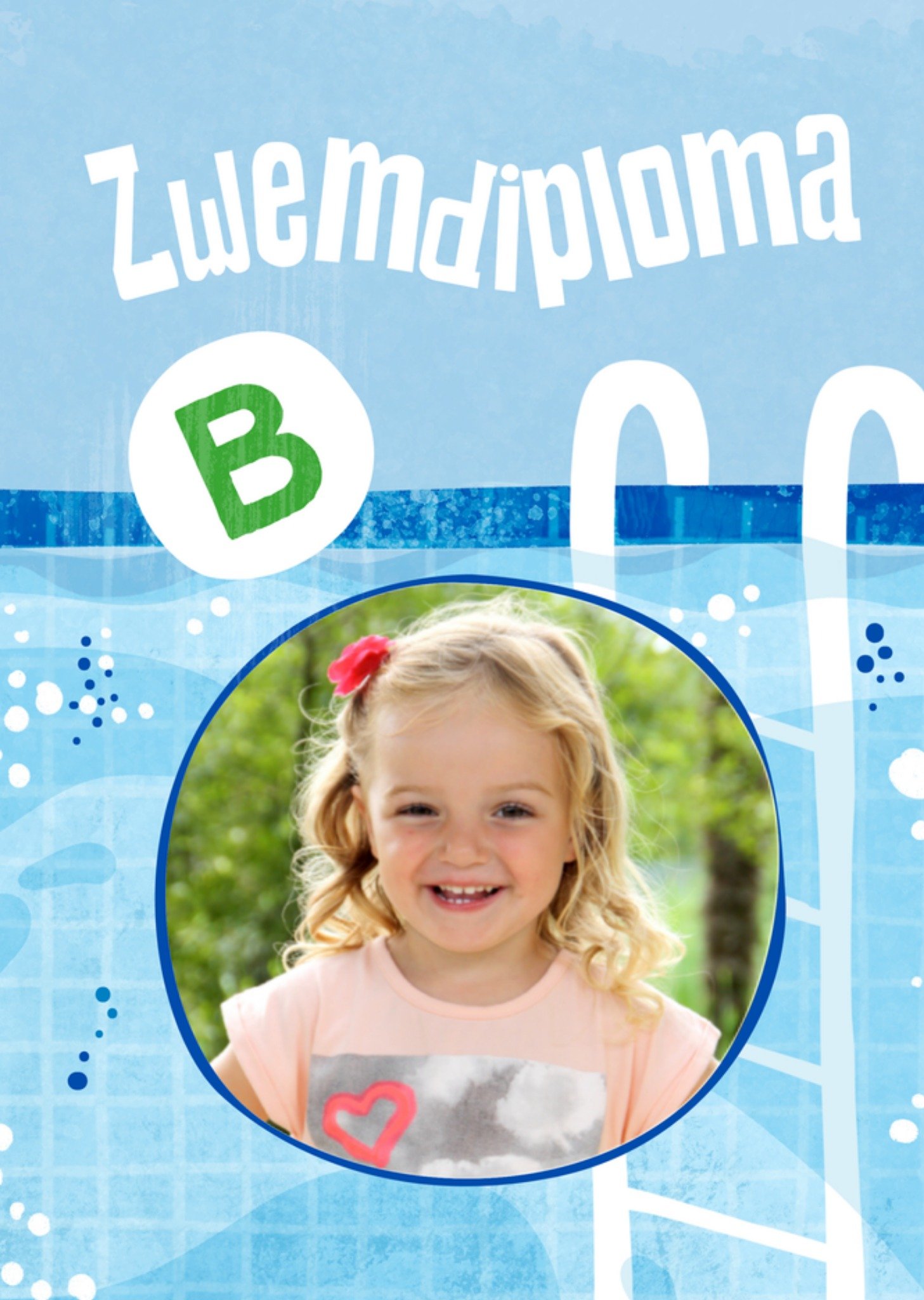 Zwemdiploma B diploma foto Kaart Greetz