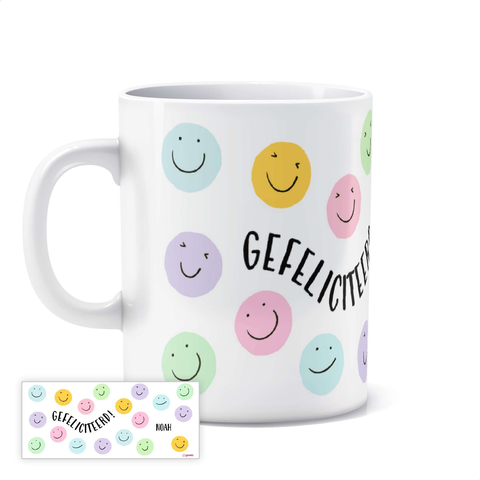 Greetz | Mok | Gefeliciteerd smileys | met eigen naam