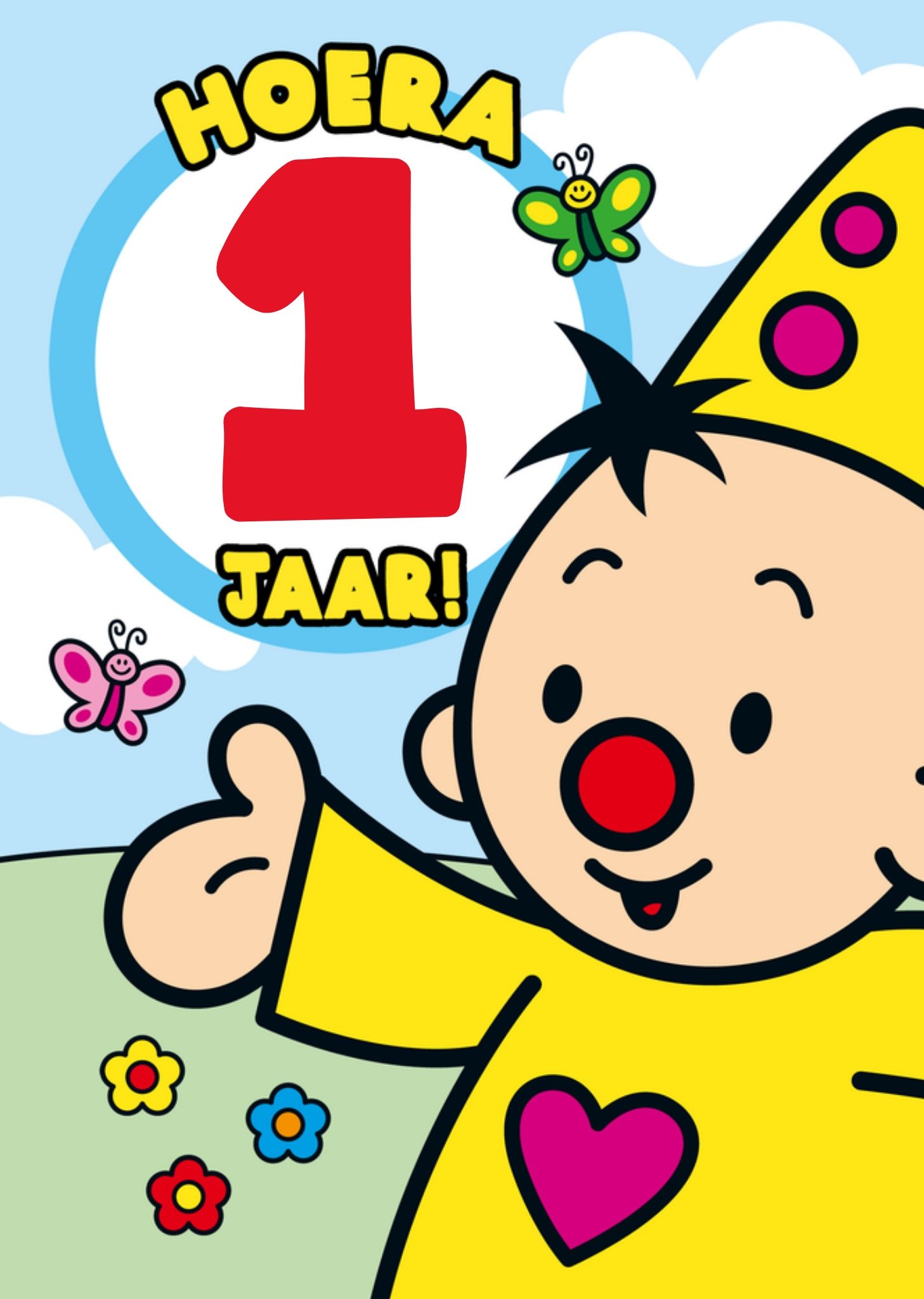 Bumba Verjaardagskaart Hoera 1 Jaar Standard Card