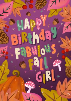 Aniet Illustration | Verjaardagskaart | Fabulous Fall Girl