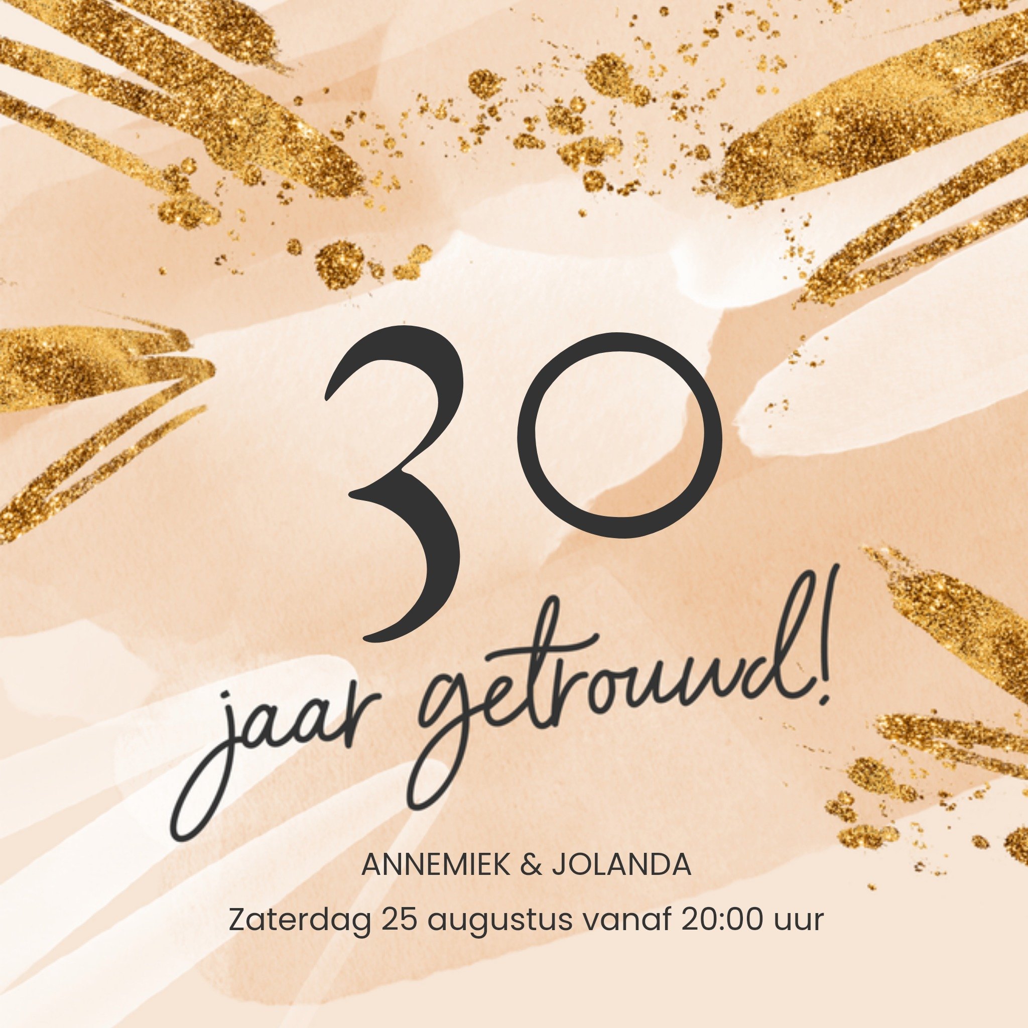 Huwelijksjubileum met naam Vierkante Kaart Luckz