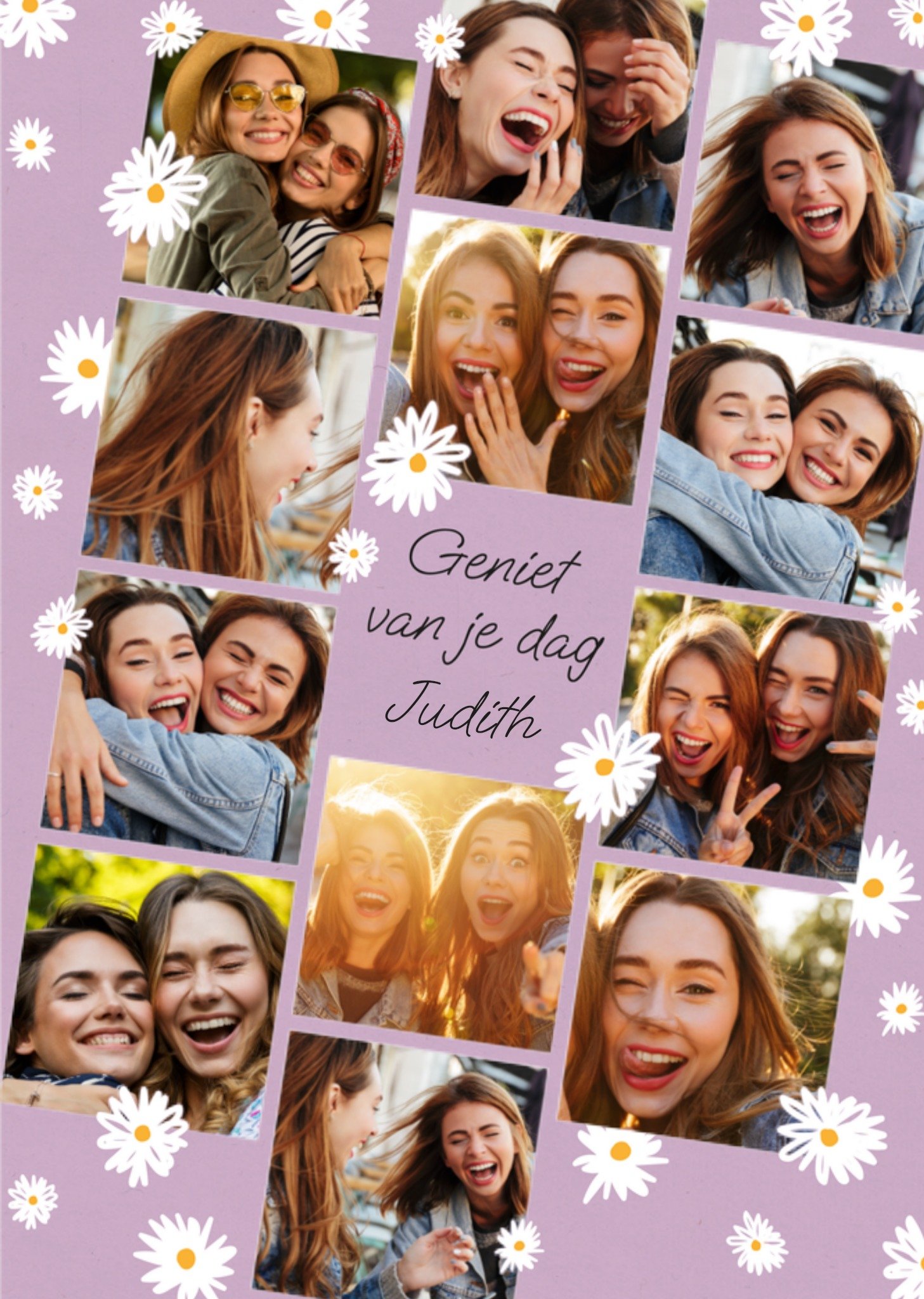 Verjaardagskaart Met fotos en naam Greetz