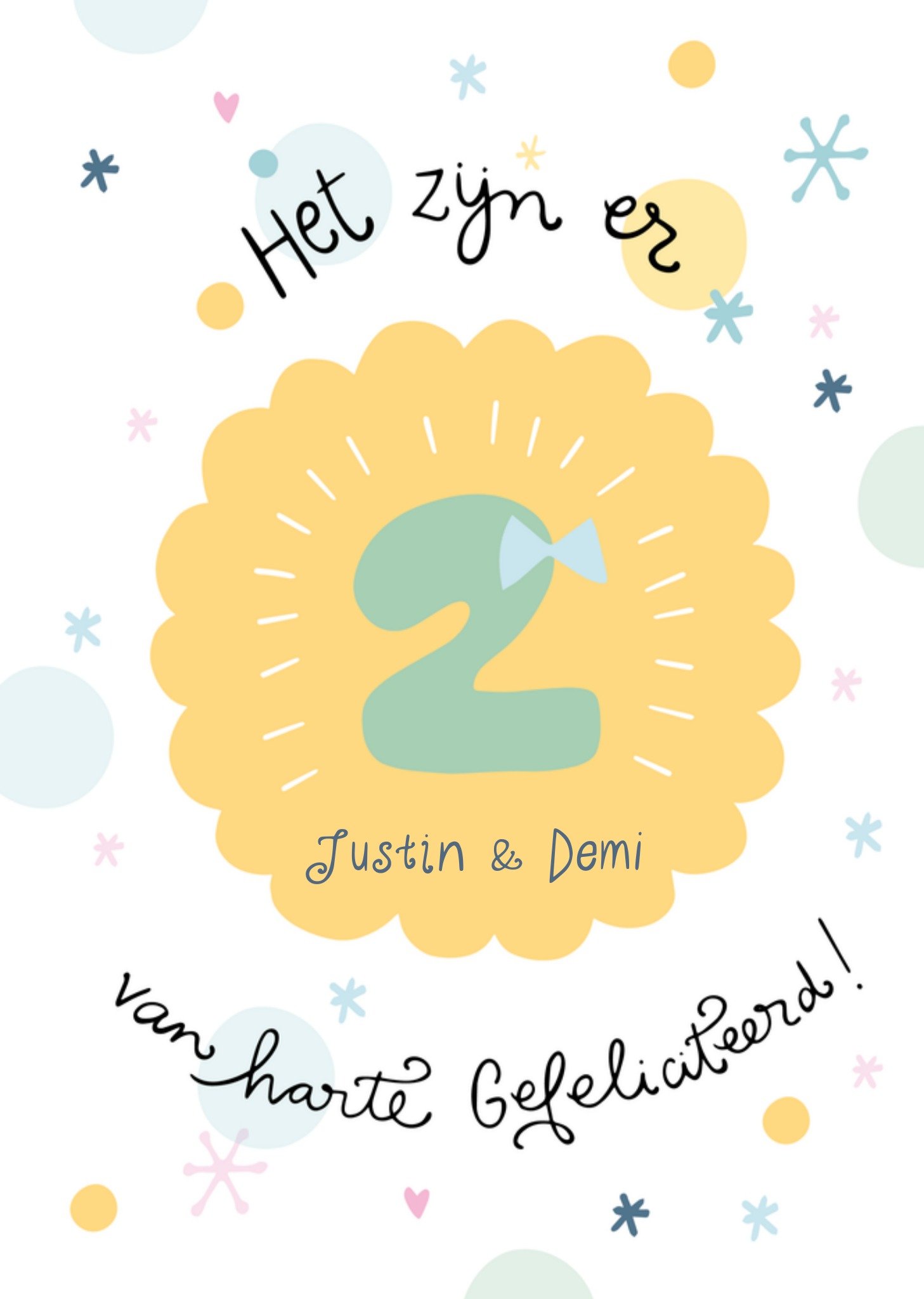 Geboortekaart Tweeling Kaart Funny Side Up