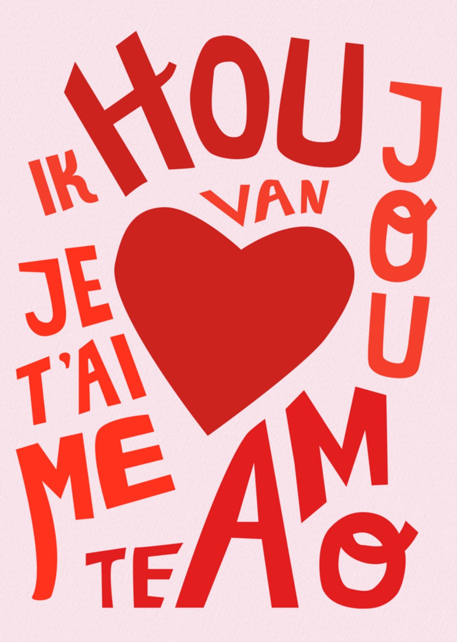 Greetz Valentijnskaart hou van jou hart Standard Card