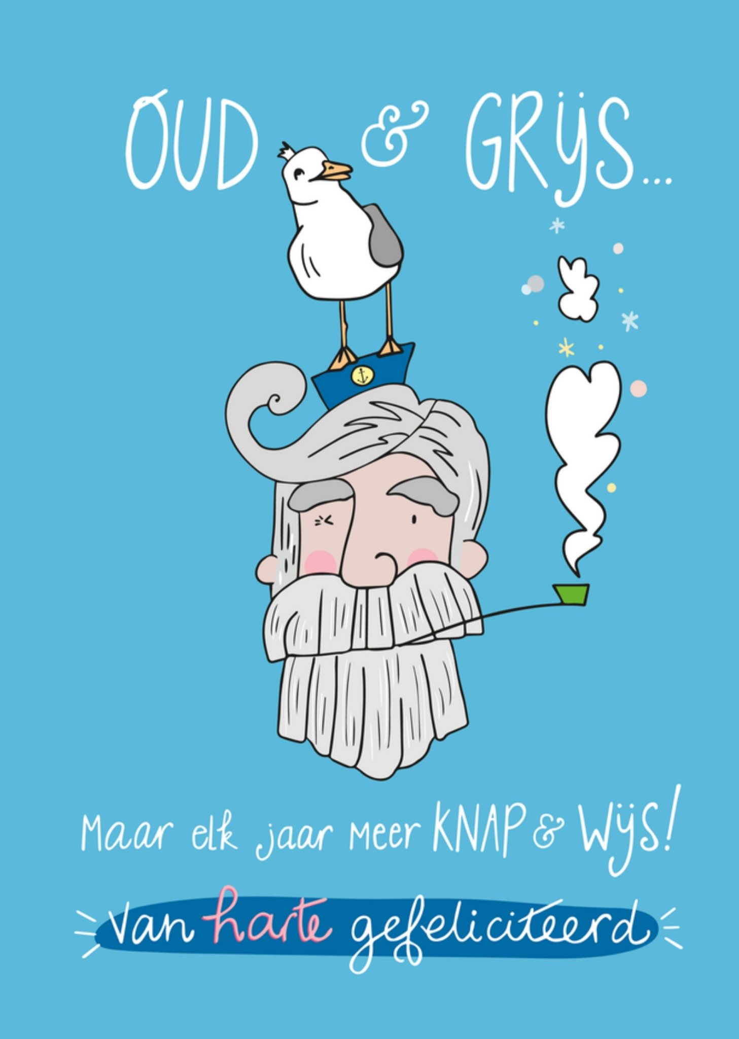Verjaardagskaart Meer knap wijs Kaart Funny Side Up