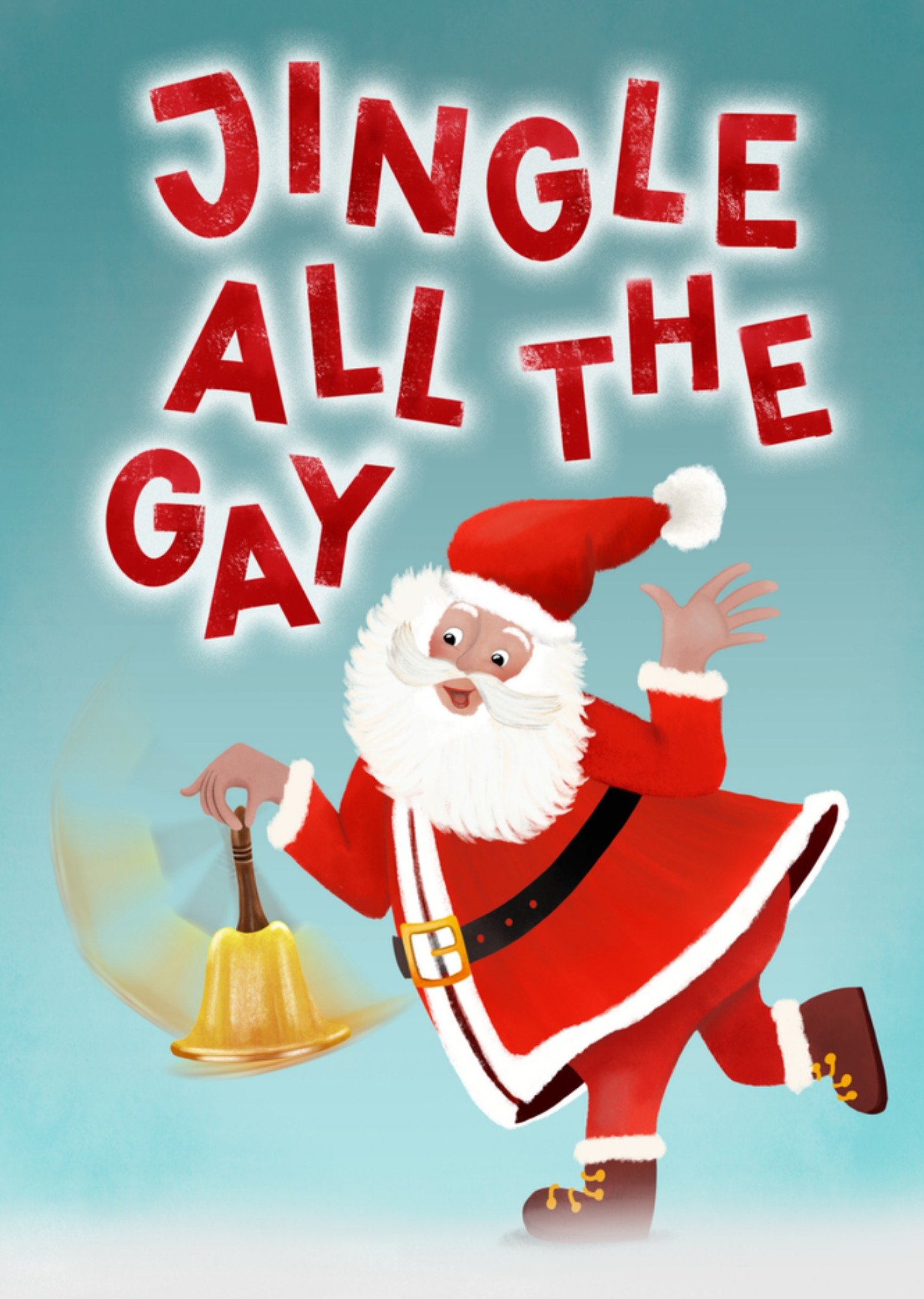 Kerstkaart kerstman jingle Greetz