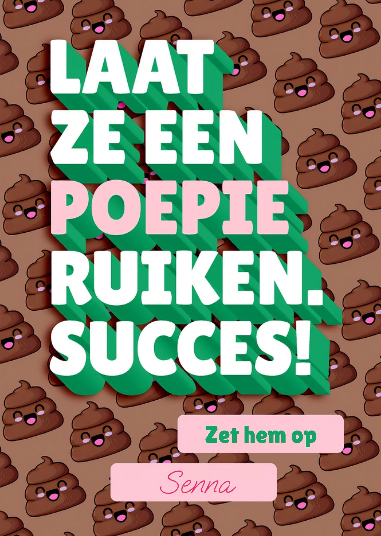 Succeskaart Grappig Poepie ruiken Kaart Love Repeat