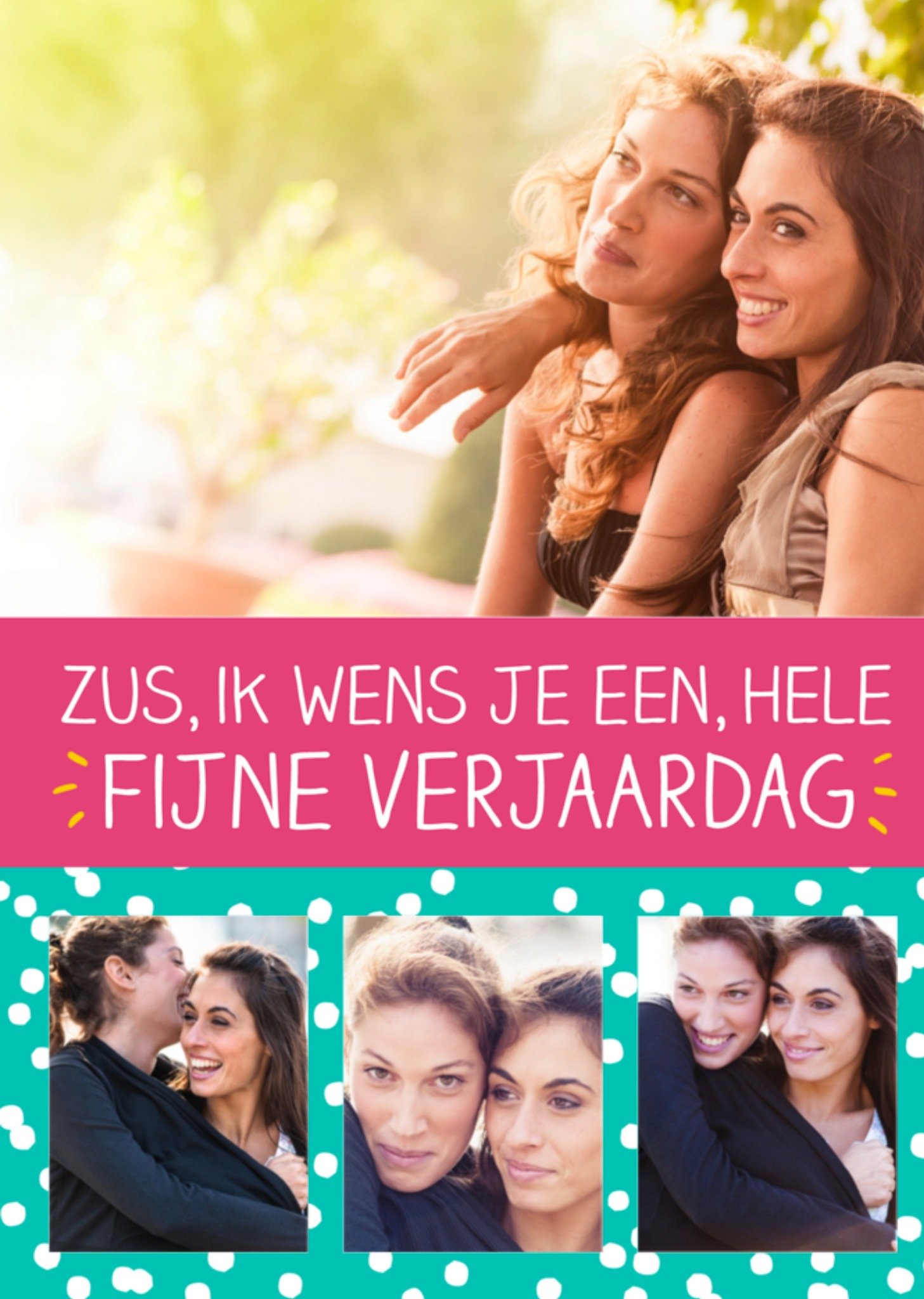 Verjaardagskaart zus foto Kaart Happy Jackson