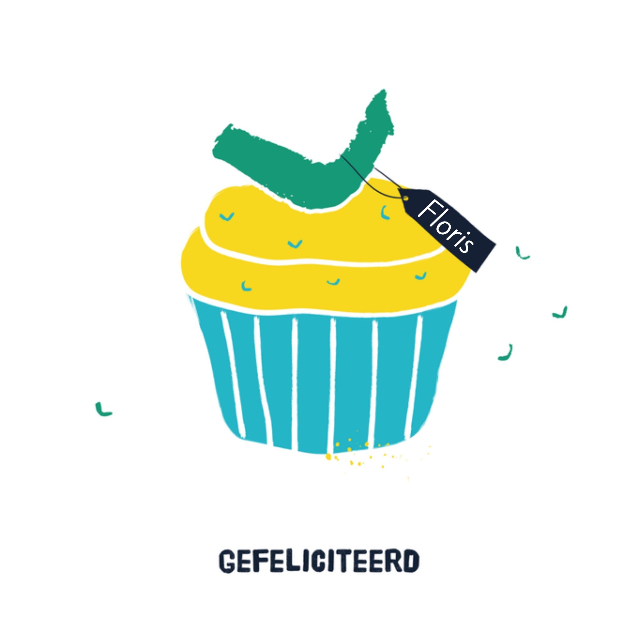 Kitchen of Smiles Verjaardagskaart cupcake Vierkant