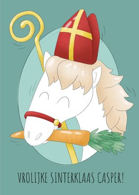 Geïllustreerd Paard Sinterklaas Kaart