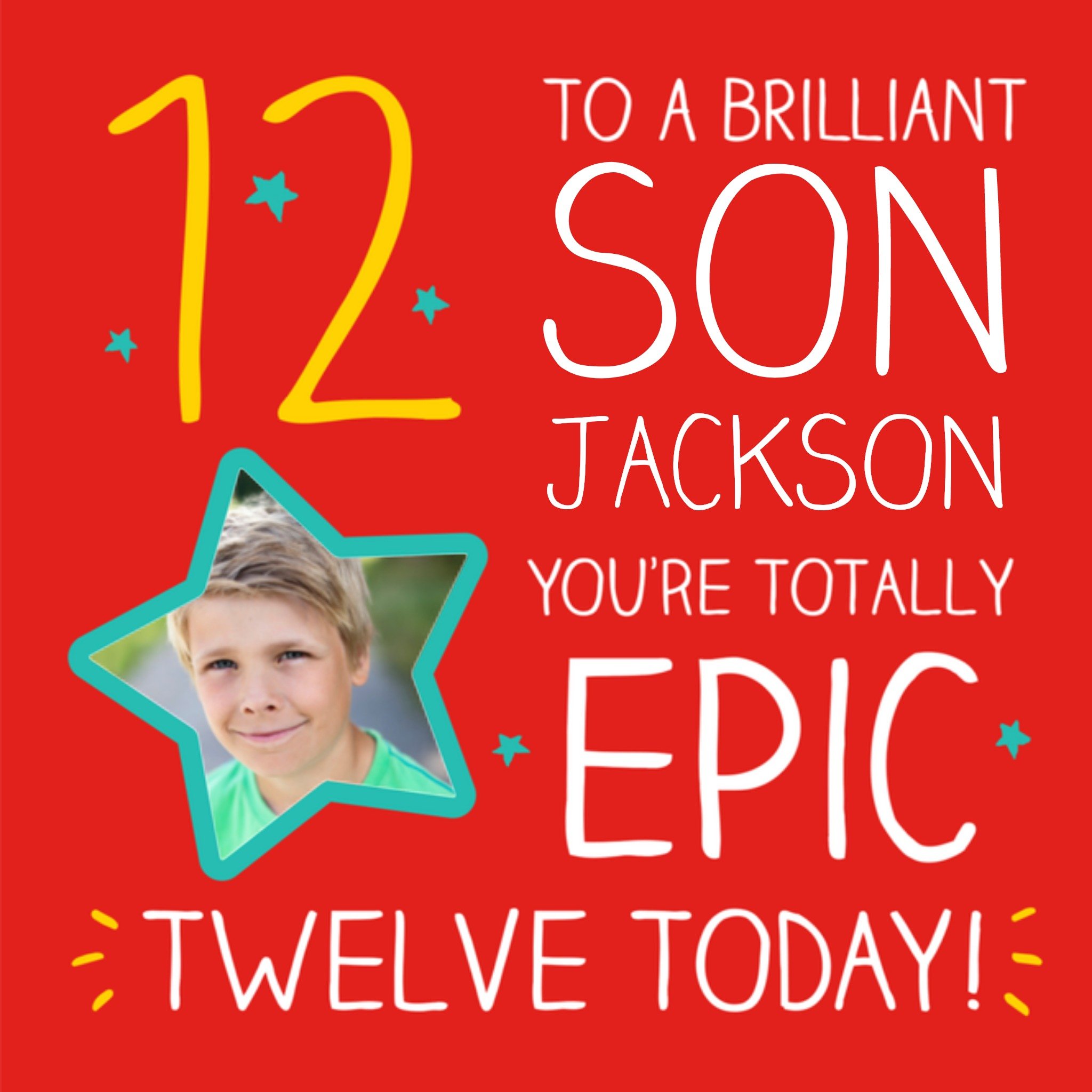 Verjaardag tekst Vierkante Kaart Happy Jackson