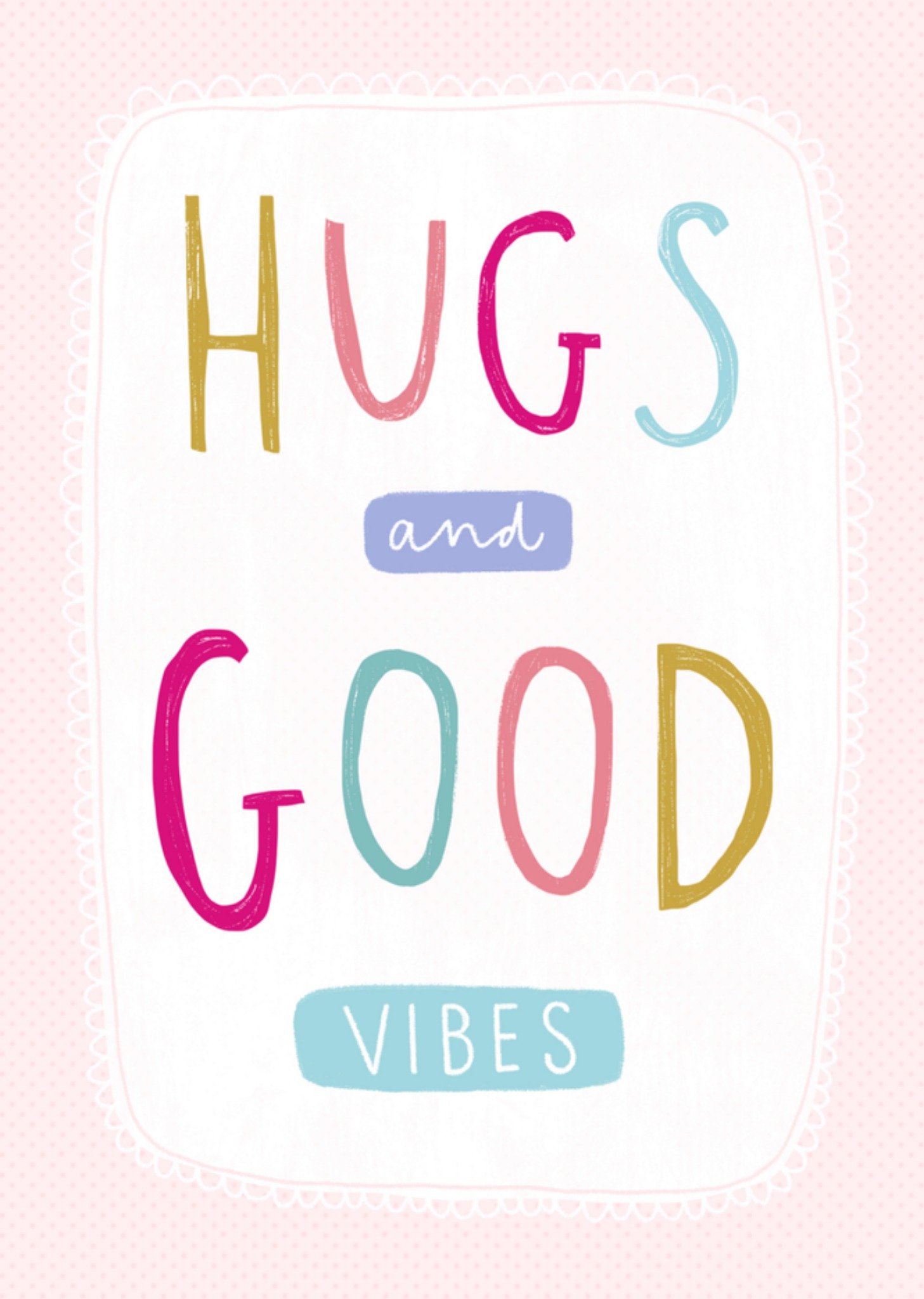 Denken aan kaart hugs and good vibes Greetz