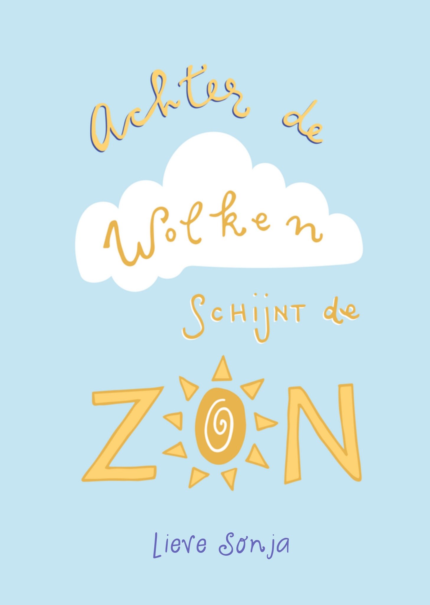 Sterkte kaart Achter de wolken Kaart Funny Side Up