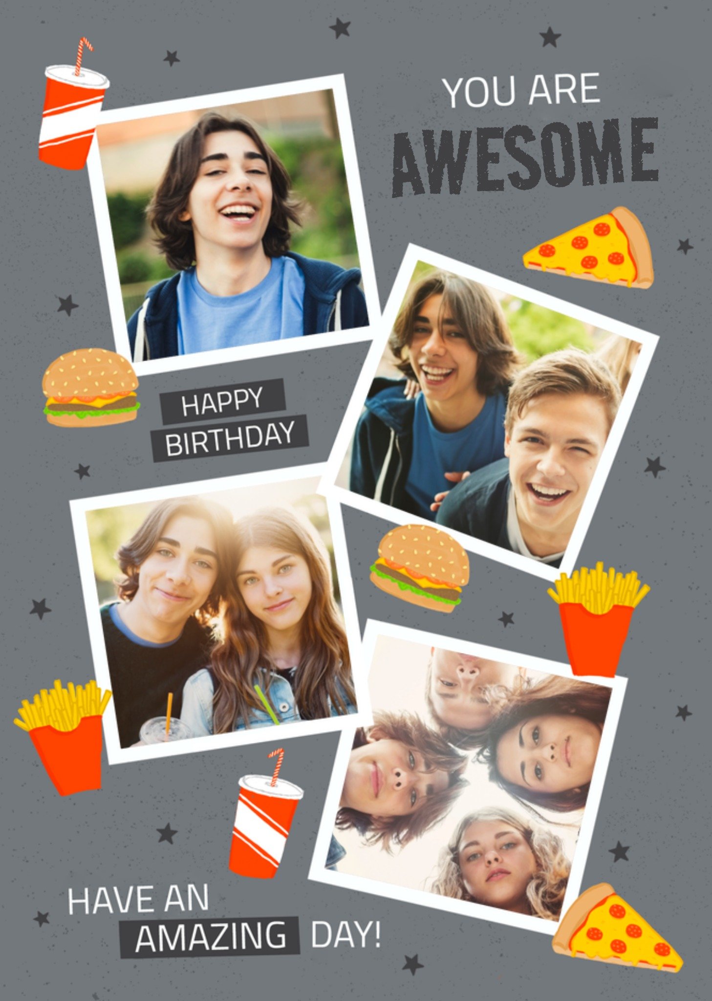 Greetz Verjaardagskaart You Are Awesome Aanpasbare foto enn tekst Standard Card