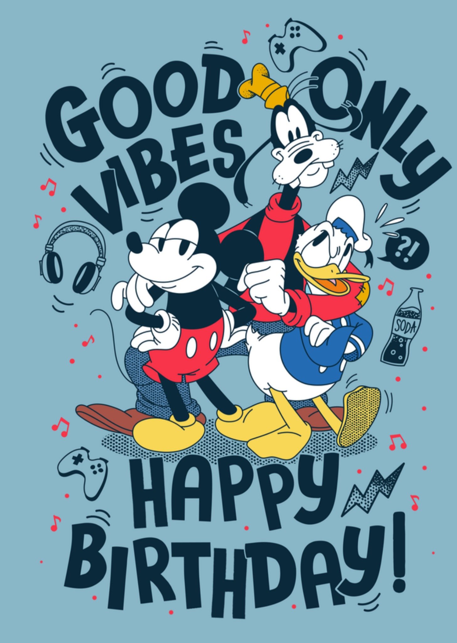 Disney Verjaardagskaart Good vibes only Kaart Mickey Mouse