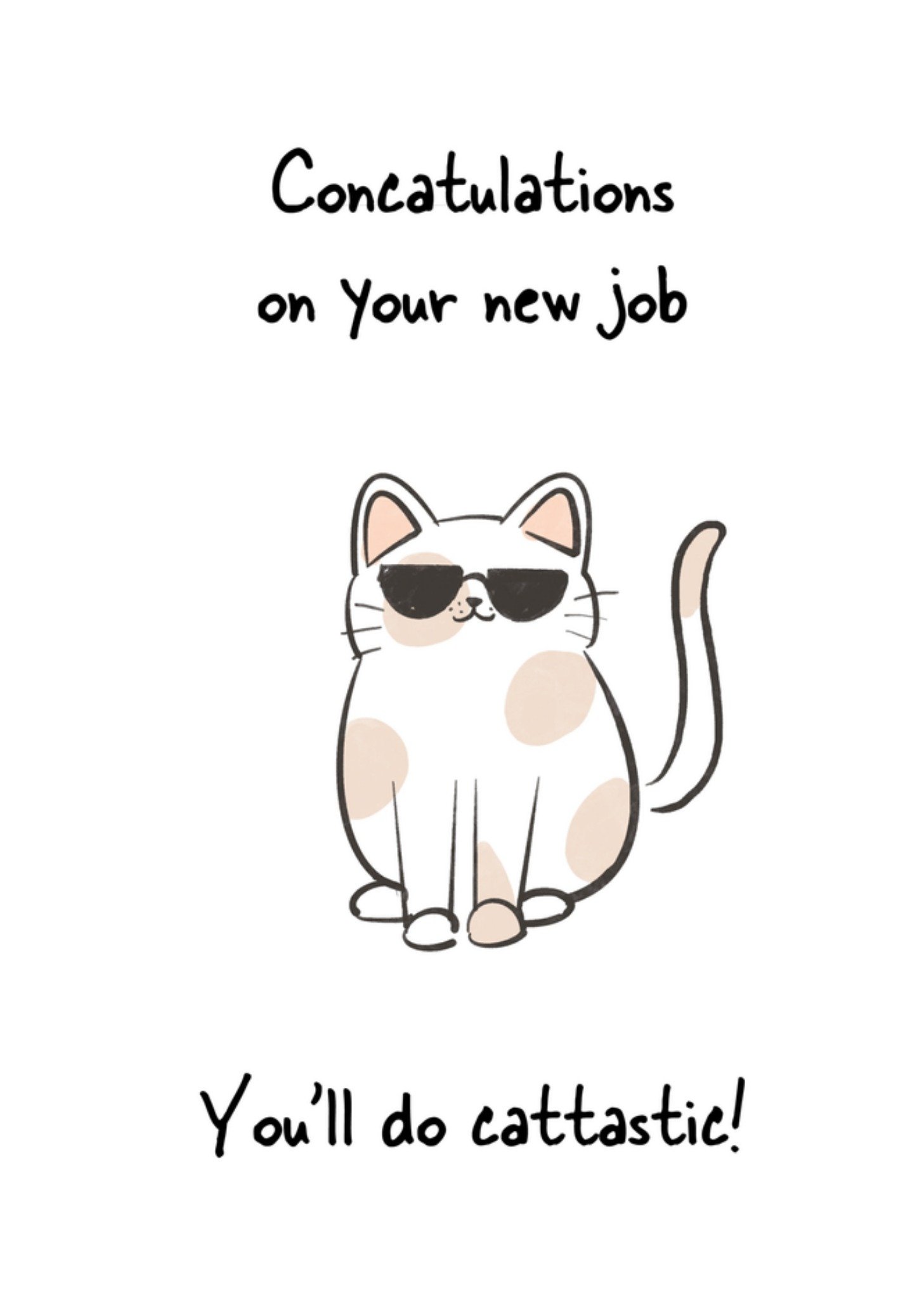 Nieuwe baan kat zonnebril Kaart Greetz