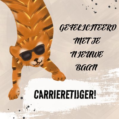 Carrièretijger Geïllustreerd Tijger Nieuwe Baan Kaart