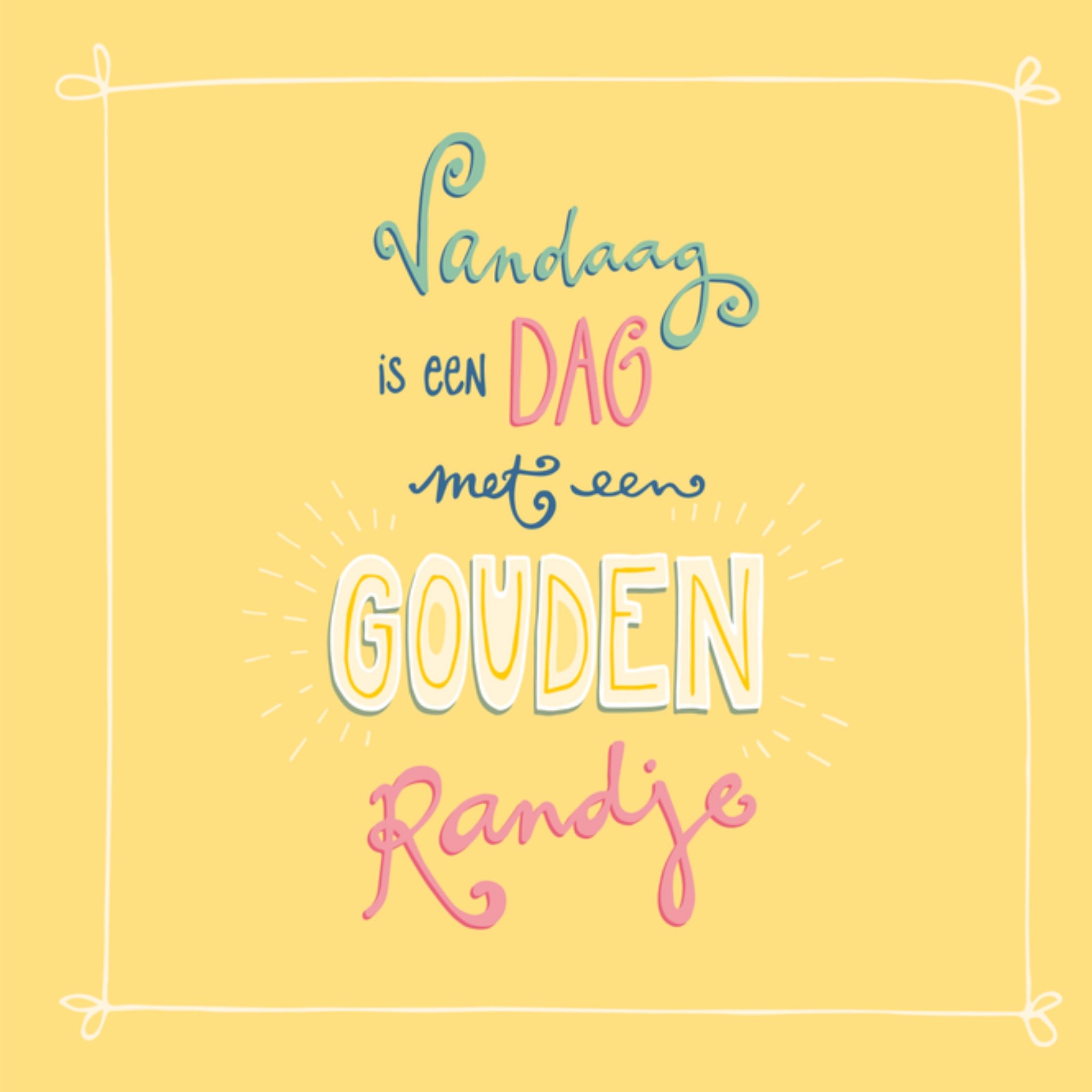 Funny Side Up Verjaardagskaart Gouden randje Vierkant