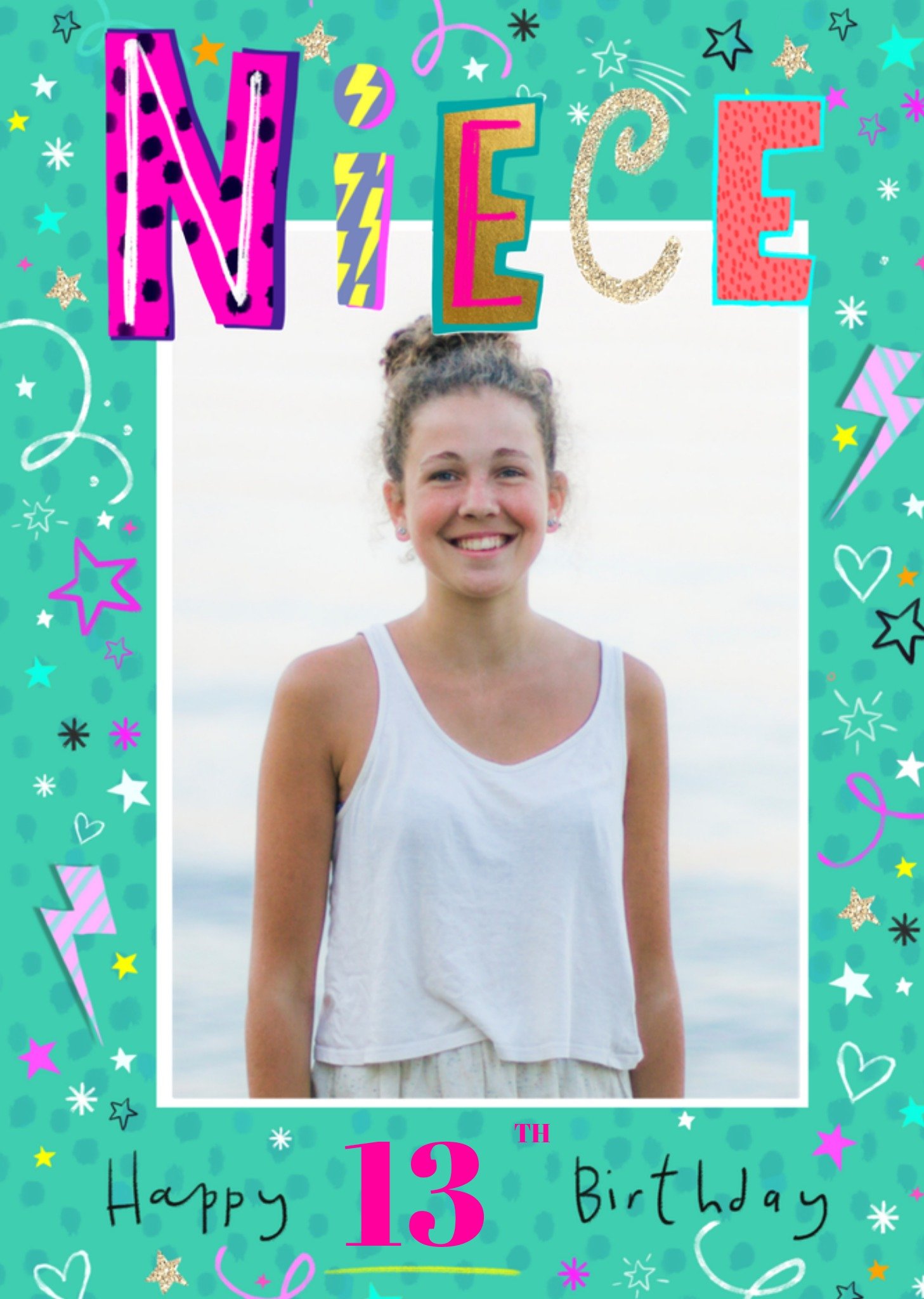 Greetz Verjaardagskaart Niece happy 13th Standard Card