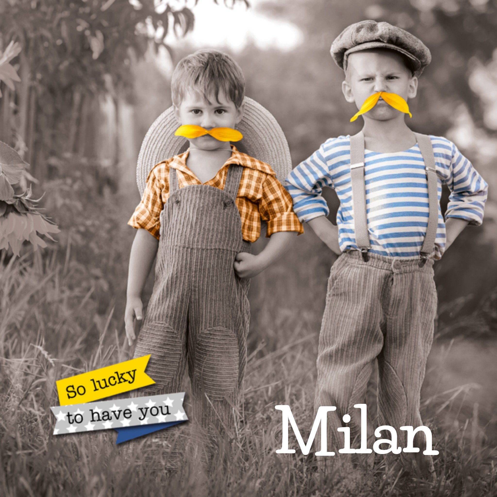 Vriendschaps met aanpasbare naam Vierkante Kaart TMS