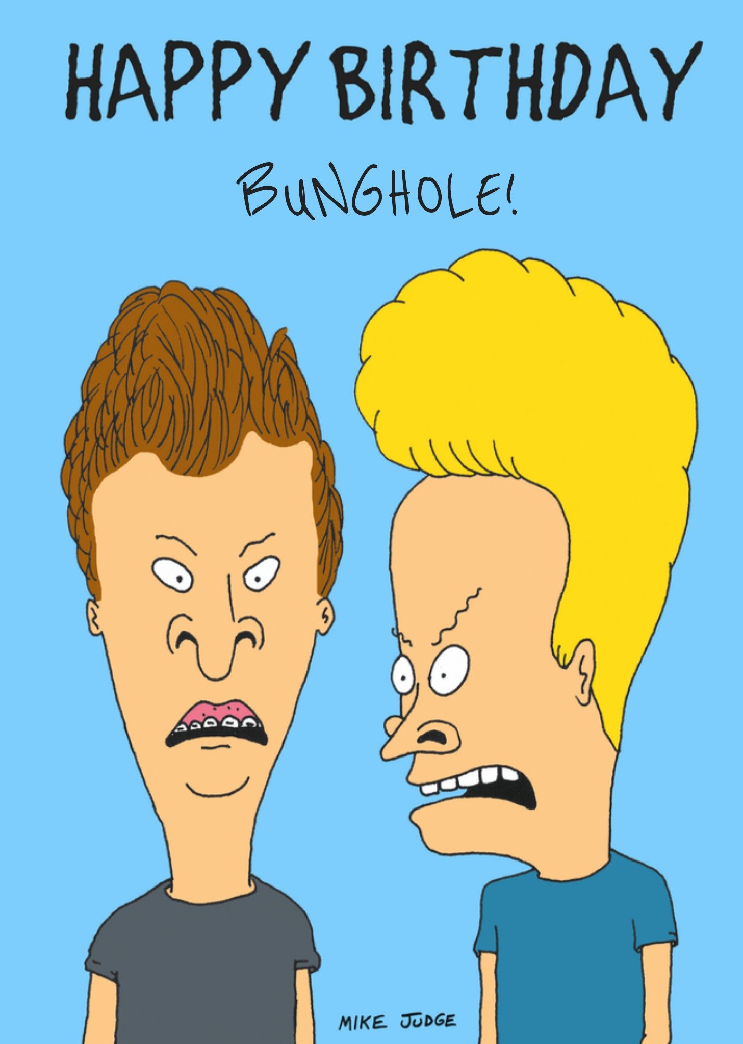 Beavis and Butt-Head | Verjaardagskaart | Happy Birthday Bunghole | Standard Card