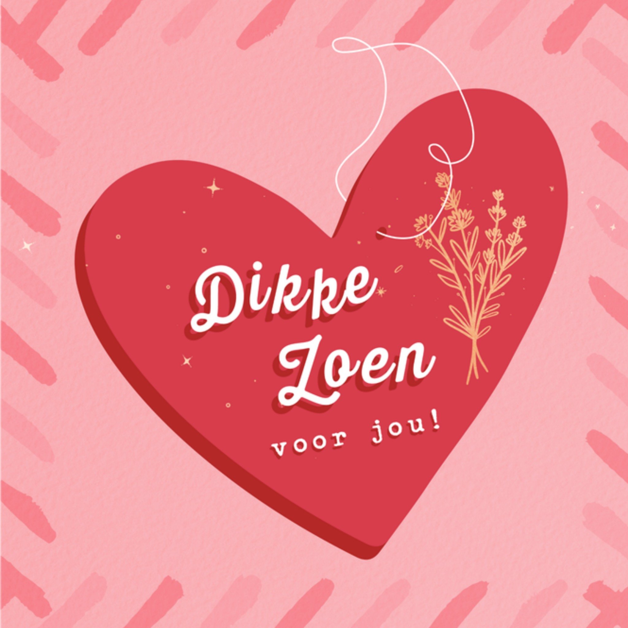 Greetz Valentijnskaart Dikke Zoen Vierkant