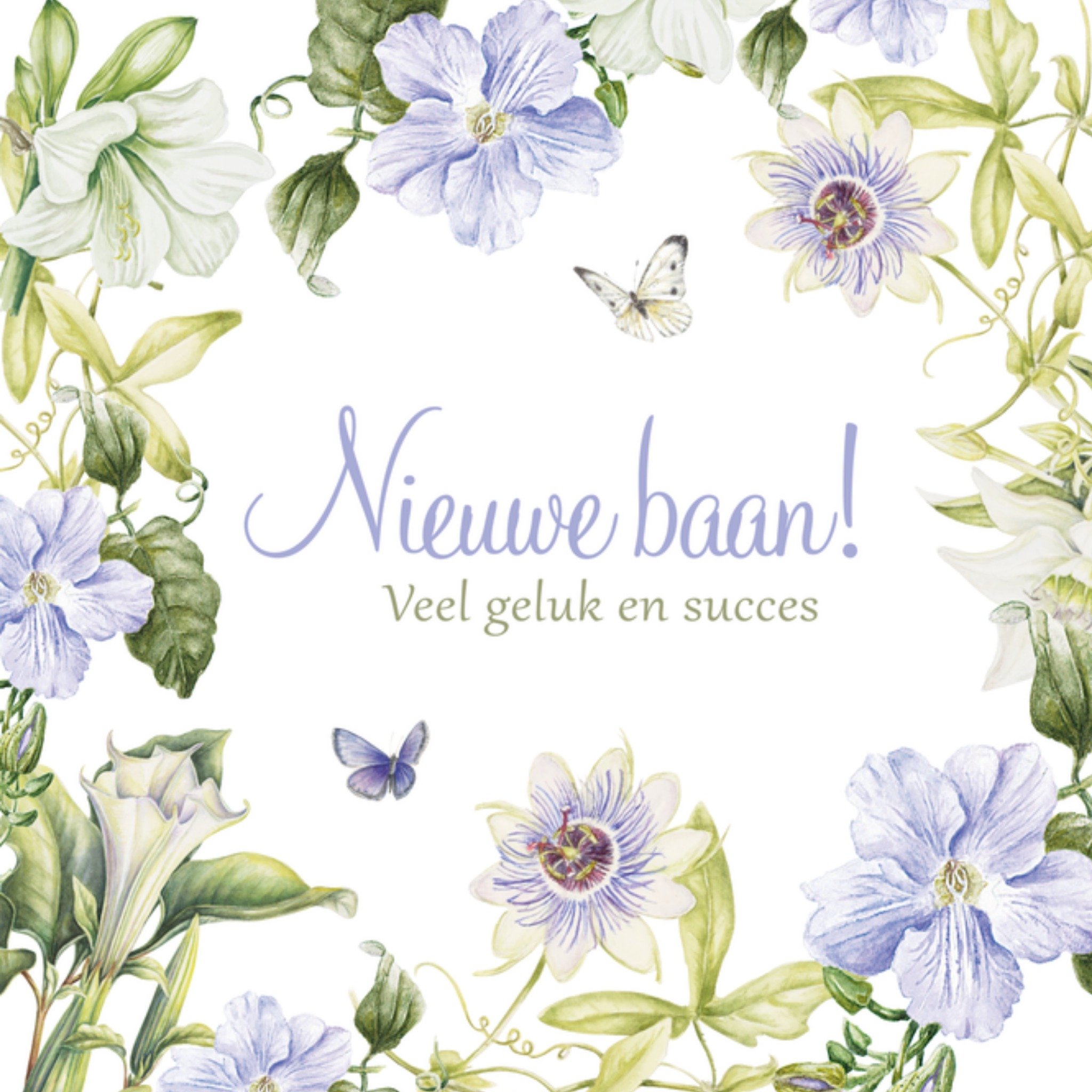 Nieuwe baan fleurig Vierkante Kaart Janneke Brinkman