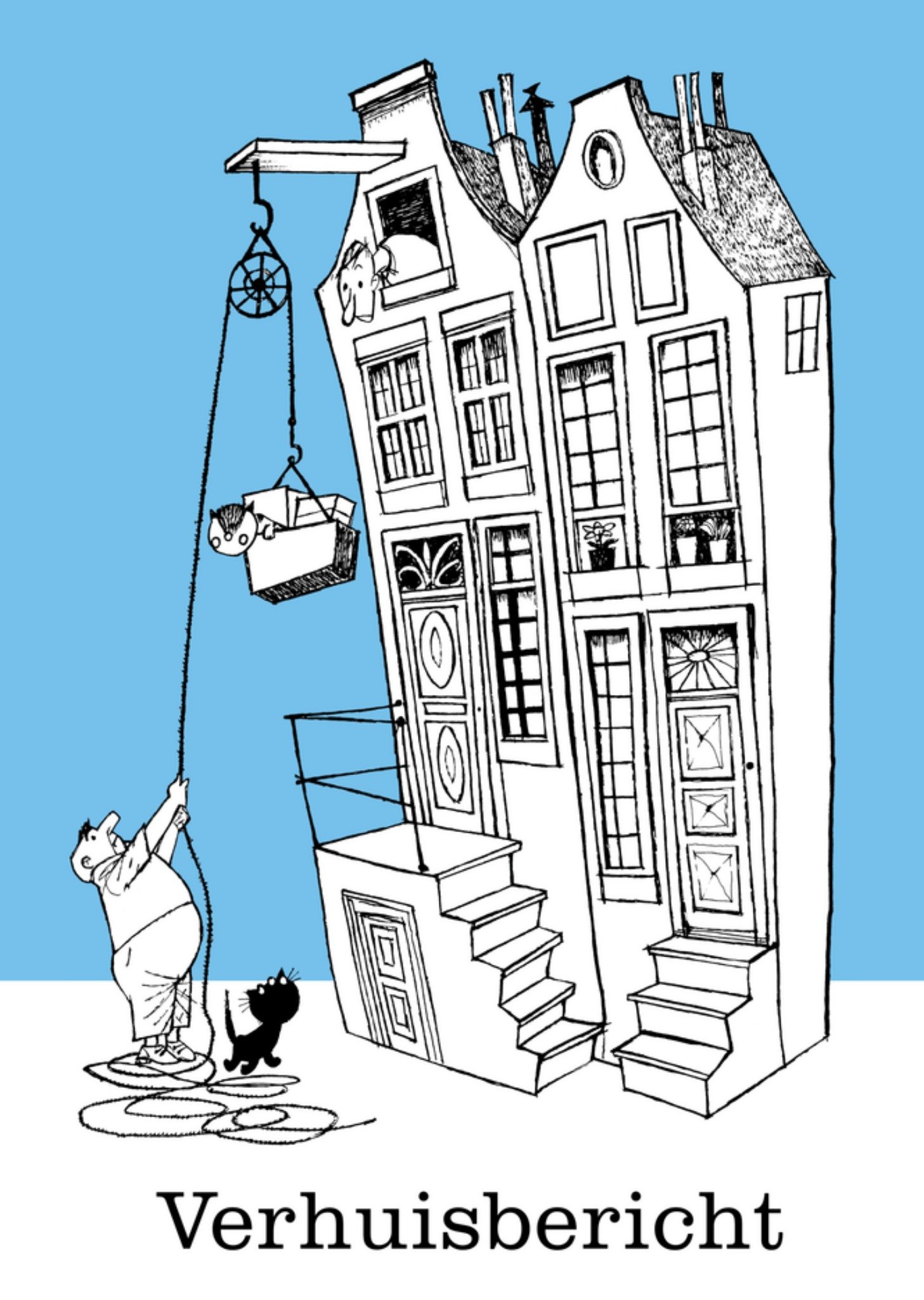 Verhuisbericht met huis Kaart Fiep Westendorp